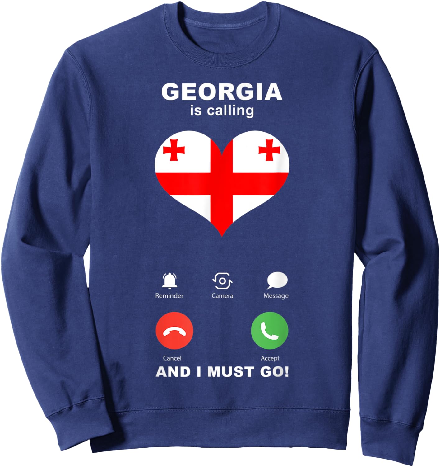 Georgien-Flagge, Souvenir, Georgien ruft Sweatshirt - Sweatshirt | Navy