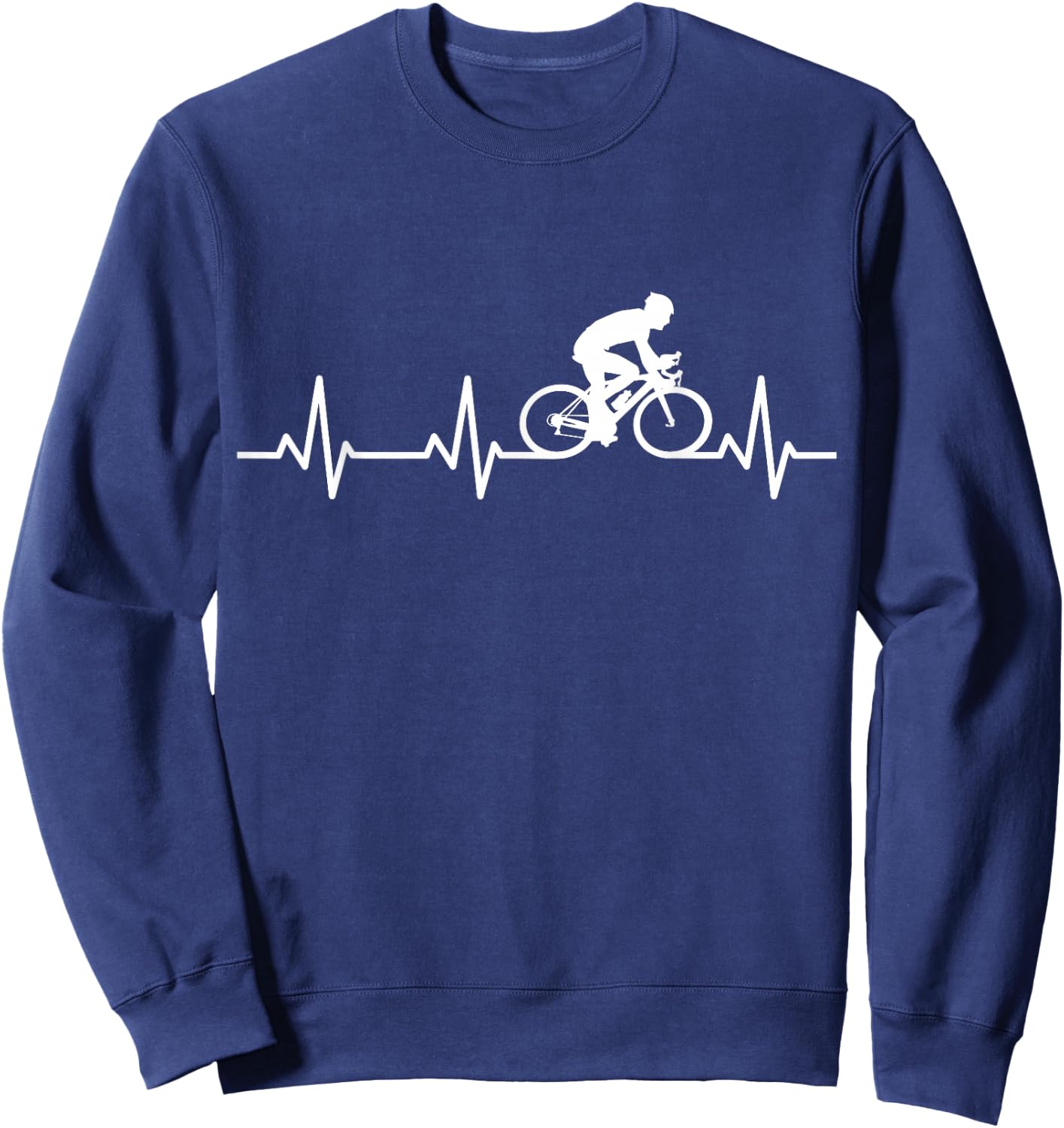 Herzschlag Radfahrer EKG Fahrrad Herzlinie Sweatshirt - Sweatshirt | Navy