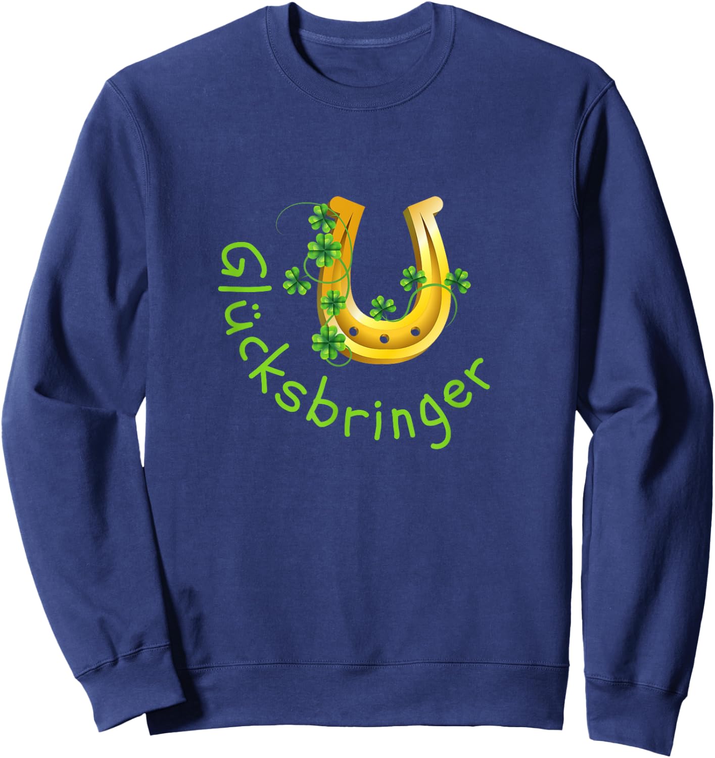 Lucky Charm Pig Clover for Friends Good Luck , black Sweatshirt - Sweatshirt | Navy