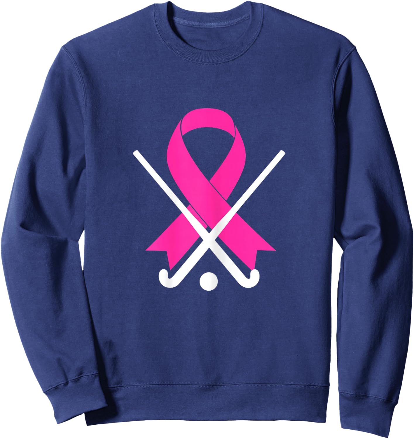 Field Hockey for Girls Breast Cancer Awareness Pink Ribbon Sweatshirt - Sweatshirt | Navy