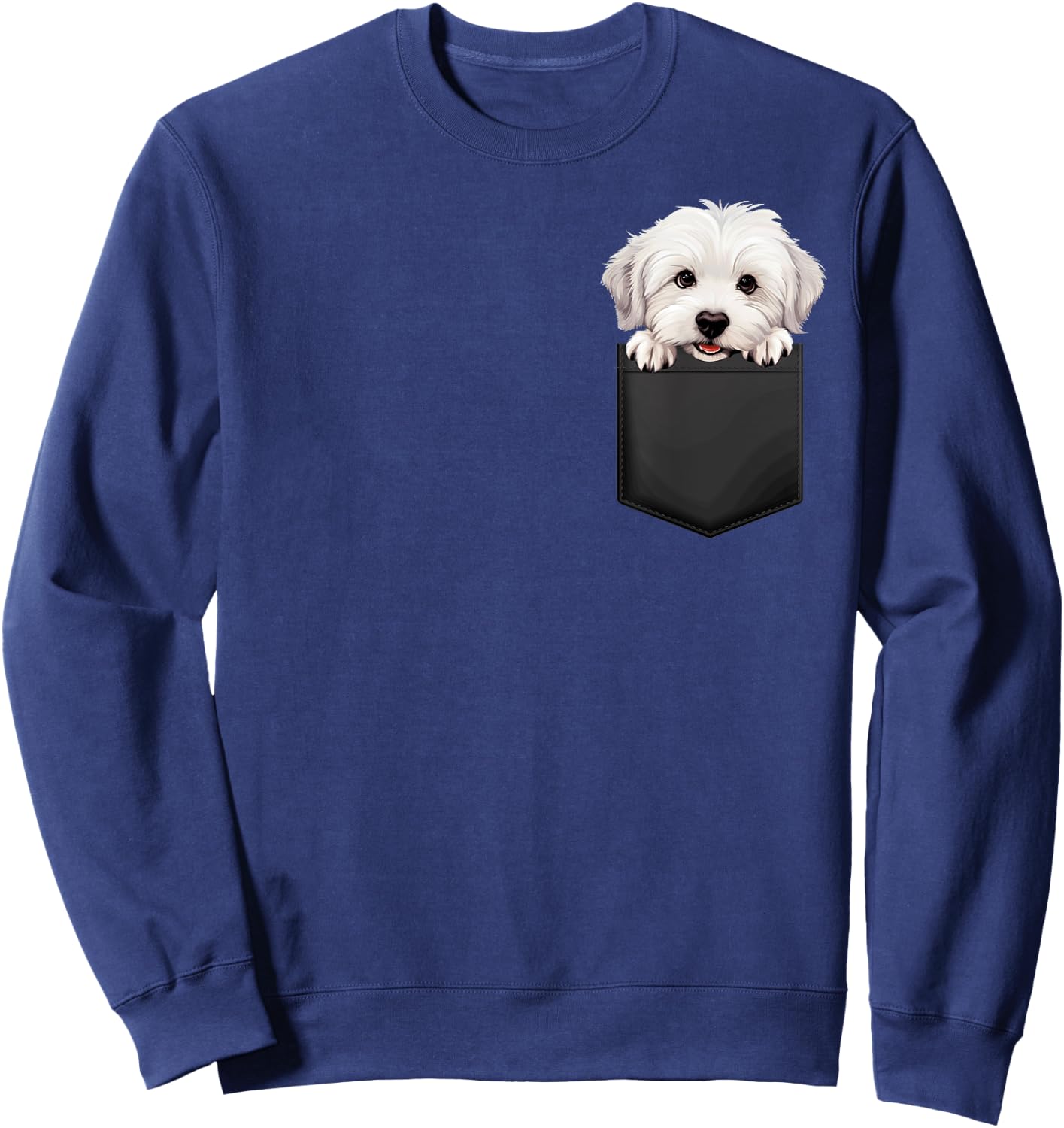 Tulear Cotton Puppy in Pocket Adorable Animal Lover , Black, S Sweatshirt - Sweatshirt | Navy