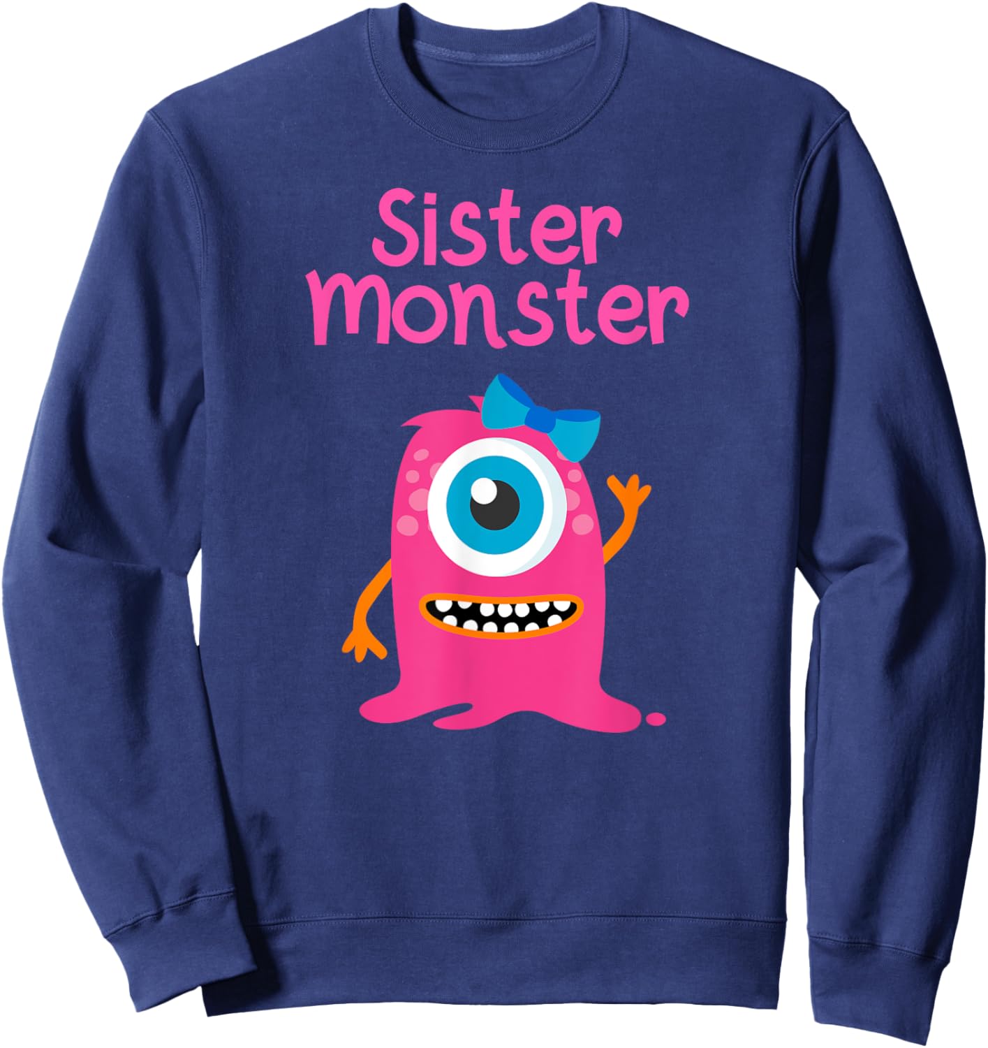Monster T Shirt for Girls and Sisters Sweatshirt - Sweatshirt | Navy