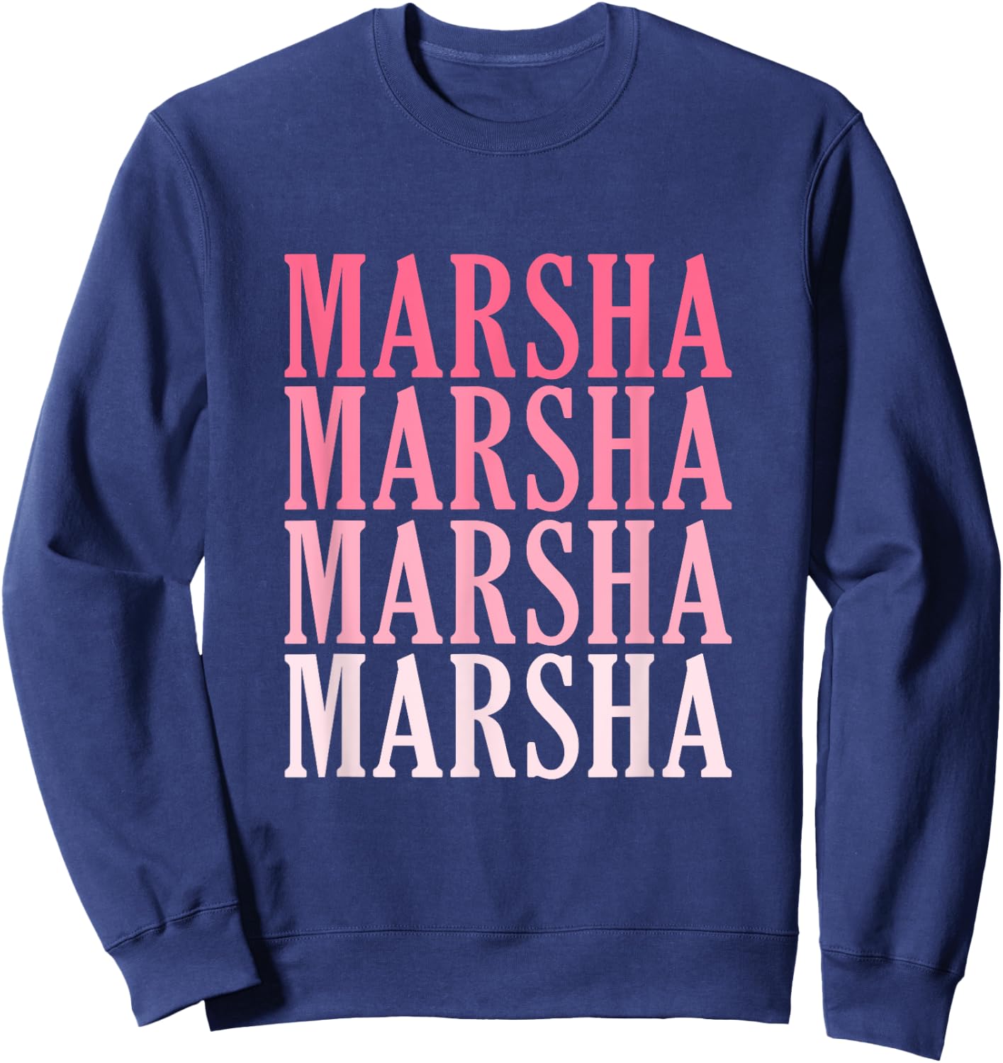 Retro Individual First Name Marsha Sweatshirt - Sweatshirt | Navy