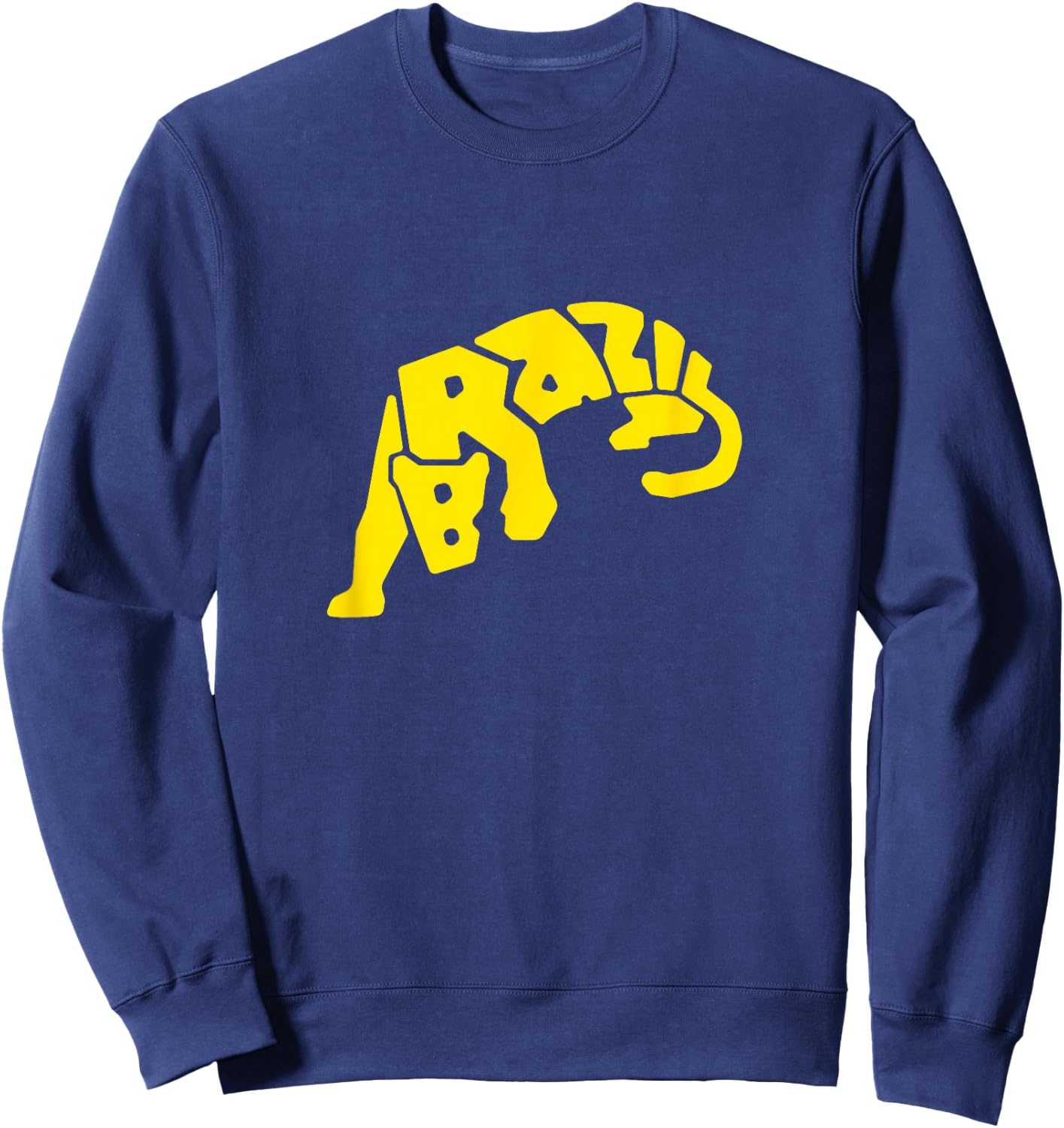 Brazil Jaguar Word Art - Funny Animal Sweatshirt - Sweatshirt | Navy