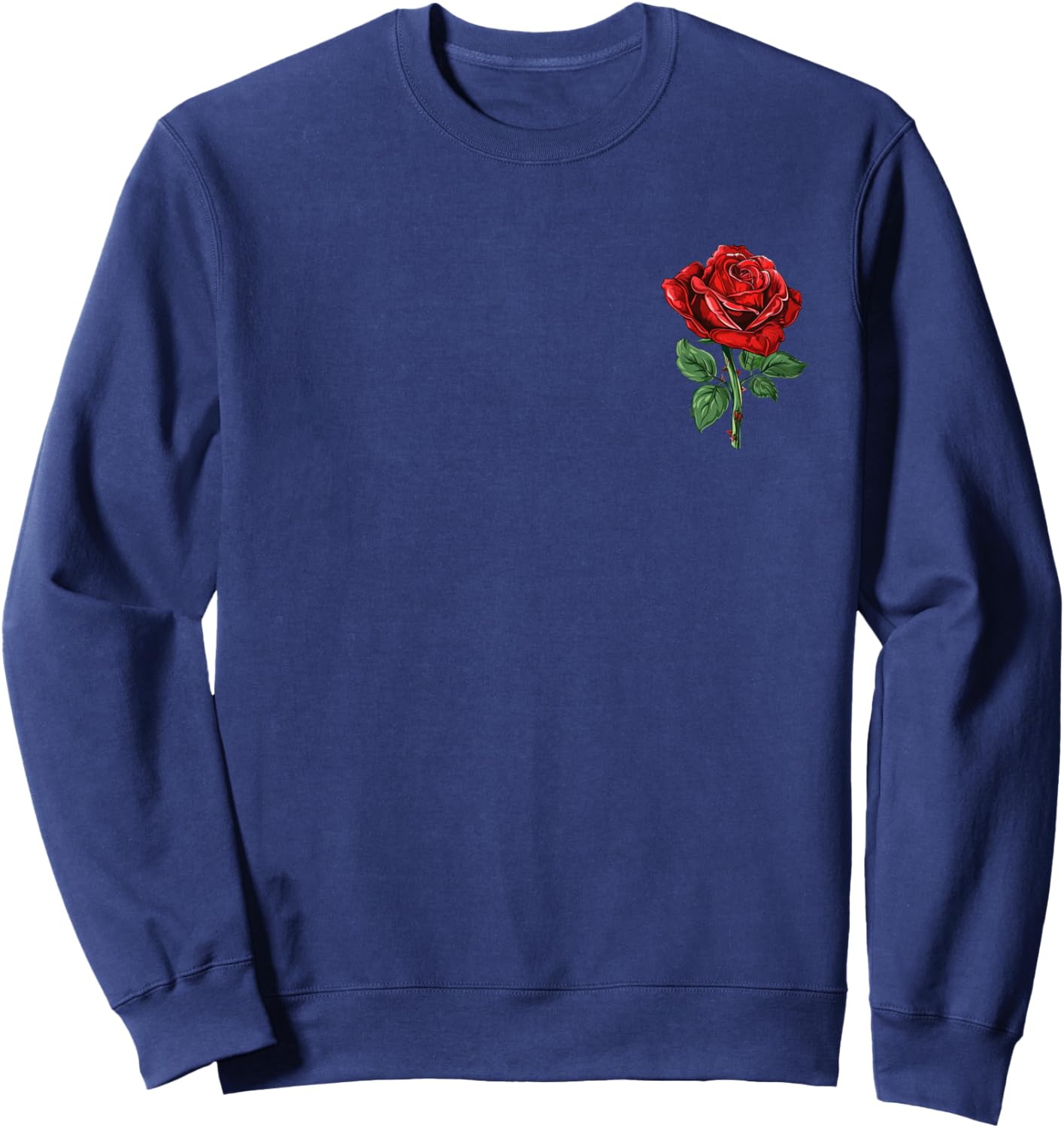 Red Rose Graphic Sweatshirt - Sweatshirt | Navy