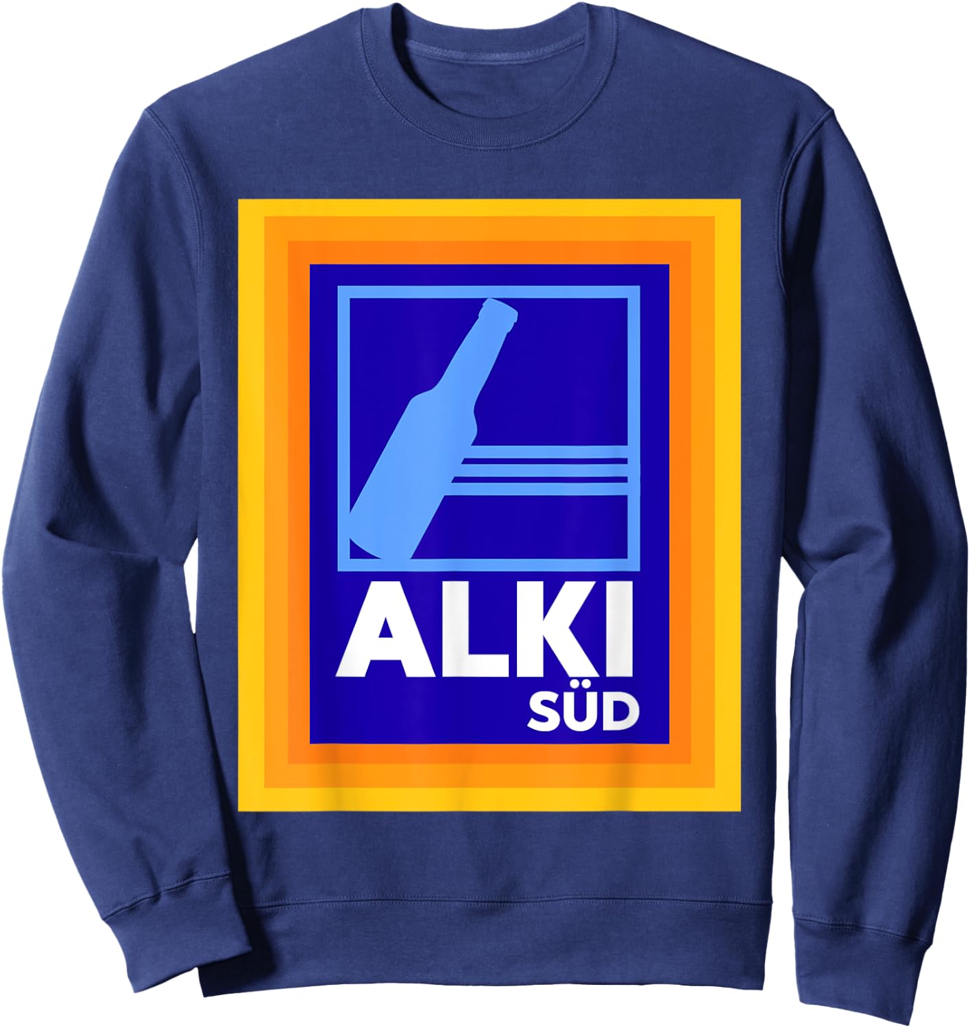 Alki Süd Parody Alcohol Drinking Party Malle Meme Sweatshirt - Sweatshirt | Navy
