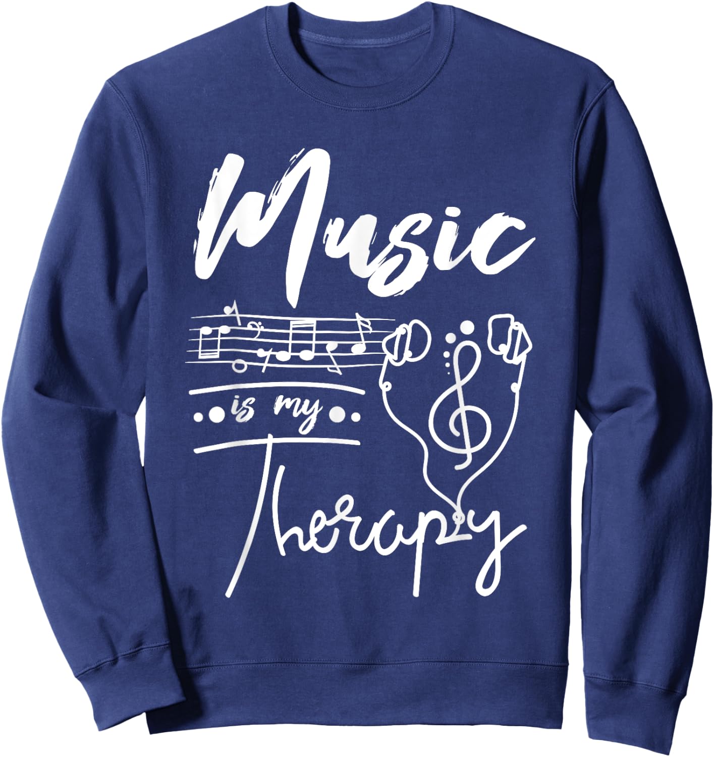Music is my therapy Sweatshirt - Sweatshirt | Navy
