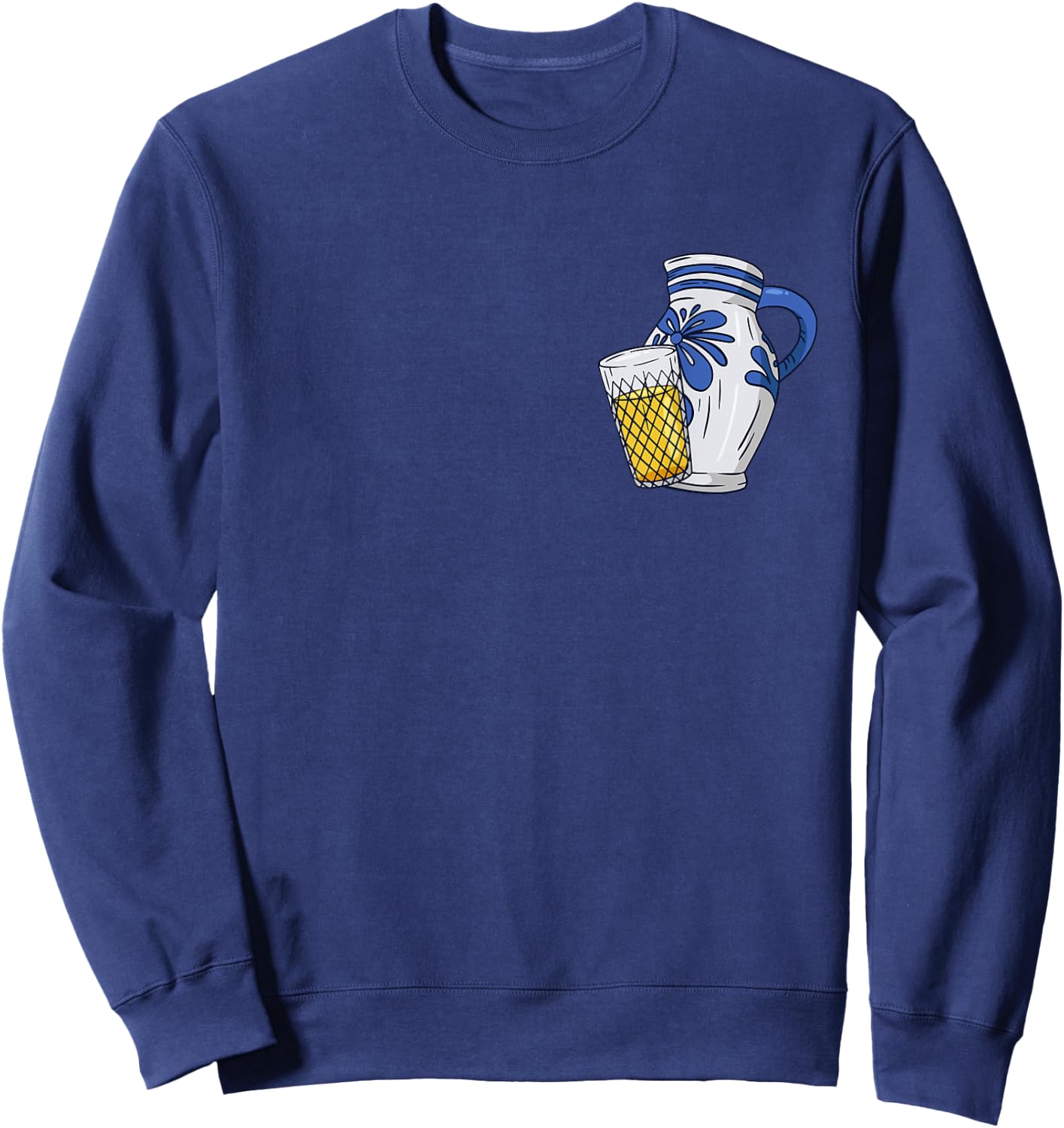 Hessisches Ebbelwoi und Äppler Design Äppelwoi Design für Bembel und Apfelwein Liebhaber , Herren, Schwarz, S, Kurzarm, Klassische Passform, Cartoon-Design 'Äppelwoi' Sweatshirt - Sweatshirt | Navy
