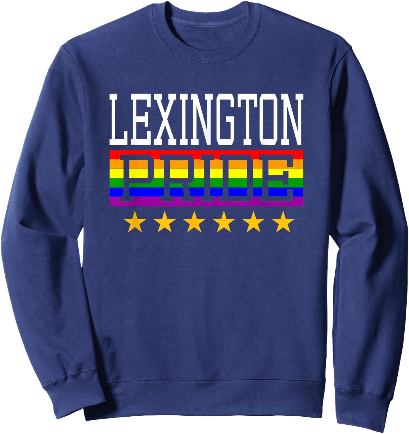 Lexington Pride Kentucky Gay Lesbian Queer LGBT Rainbow Flag Sweatshirt - Sweatshirt | Navy