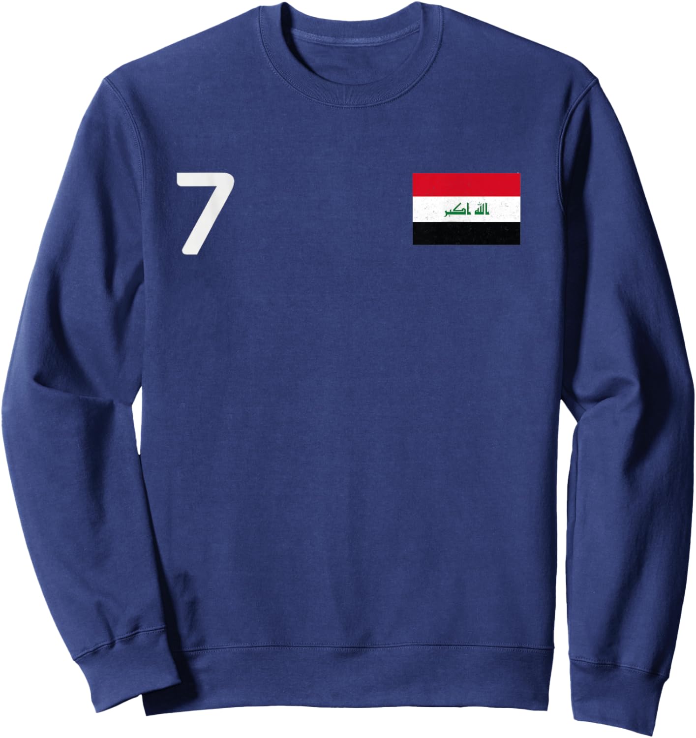 Iraq Number 7 National Flag Country Pride Heritage Sweatshirt - Sweatshirt | Navy
