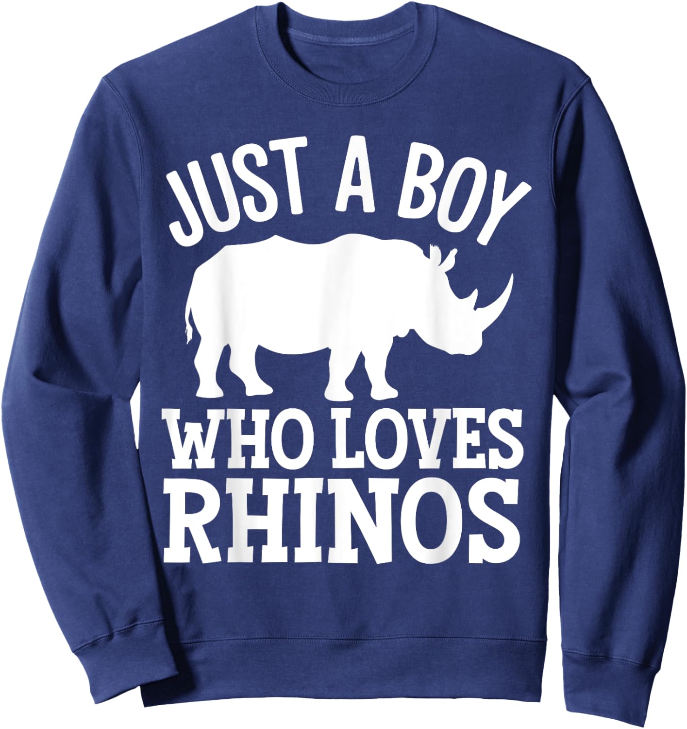 Cool Rhino Art For Boys Kids Rhinoceros Chubby Unicorn Rhino Sweatshirt - Sweatshirt | Navy