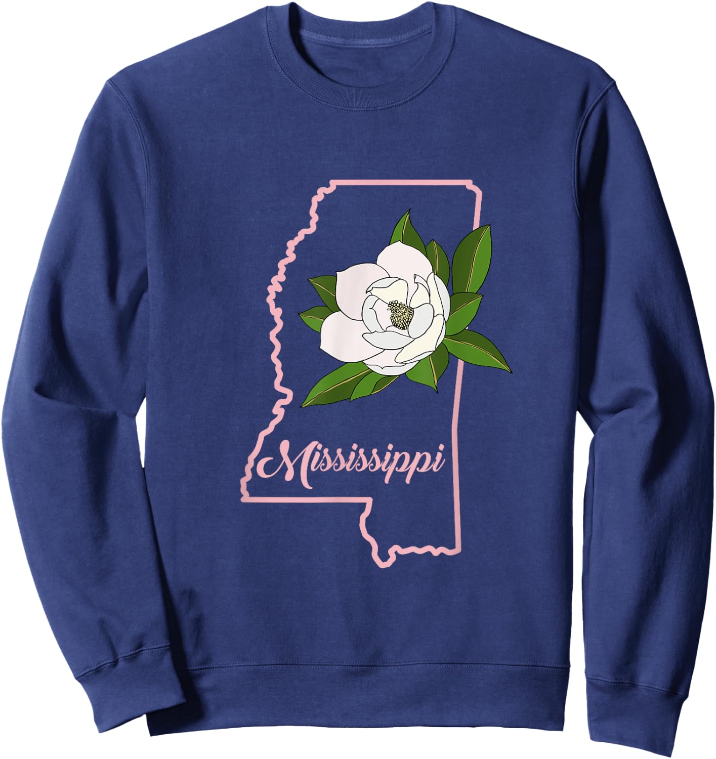 Mississippi Magnolia Flower Sweatshirt - Sweatshirt | Navy