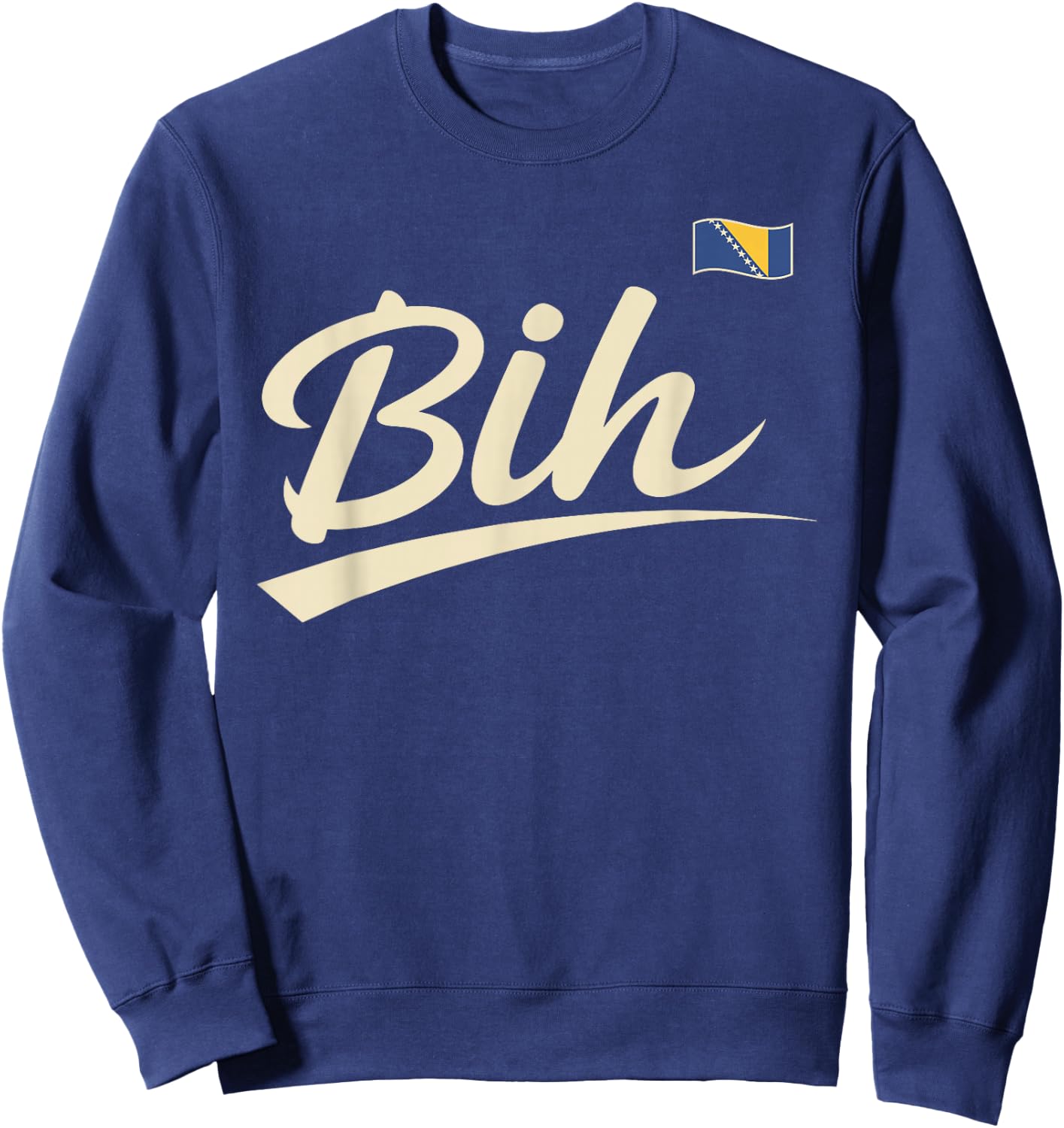 Bosnia and Herzegovina Vintage Script Fan Sweatshirt - Sweatshirt | Navy