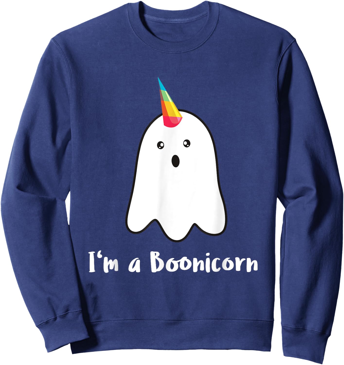 BOOnicorn Boo Ghost Unicorn Halloween Funny Unicorn Sweatshirt - Sweatshirt | Navy