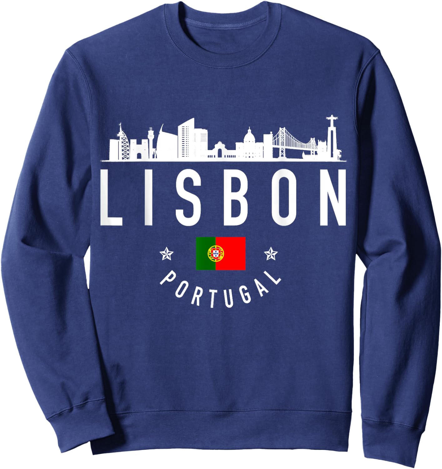 Lisbon Portugal Skyline Portuguese Flag Pride Souvenir Sweatshirt - Sweatshirt | Navy
