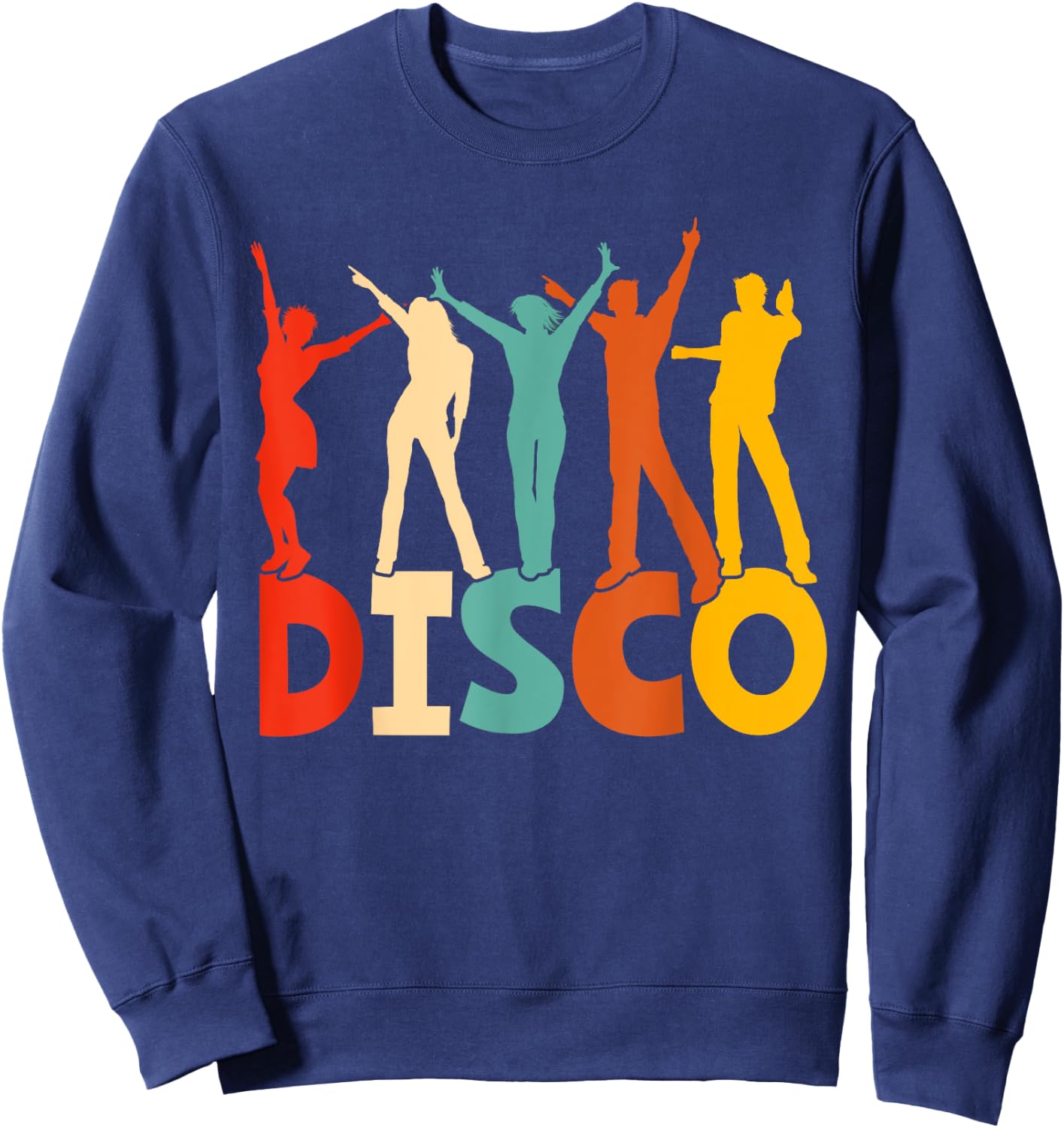 Disco 70s Disco Themed Vintage Dancing Sweatshirt - Sweatshirt | Navy