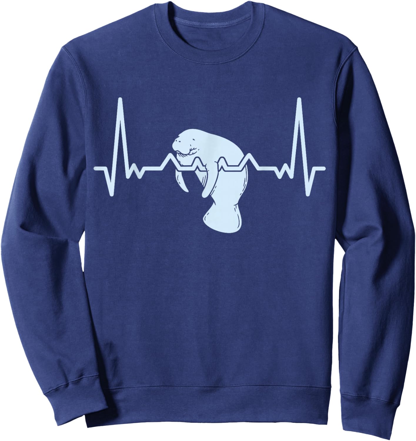 Manatee I Heartbeat I Love Manatees I Manatee Sweatshirt - Sweatshirt | Navy