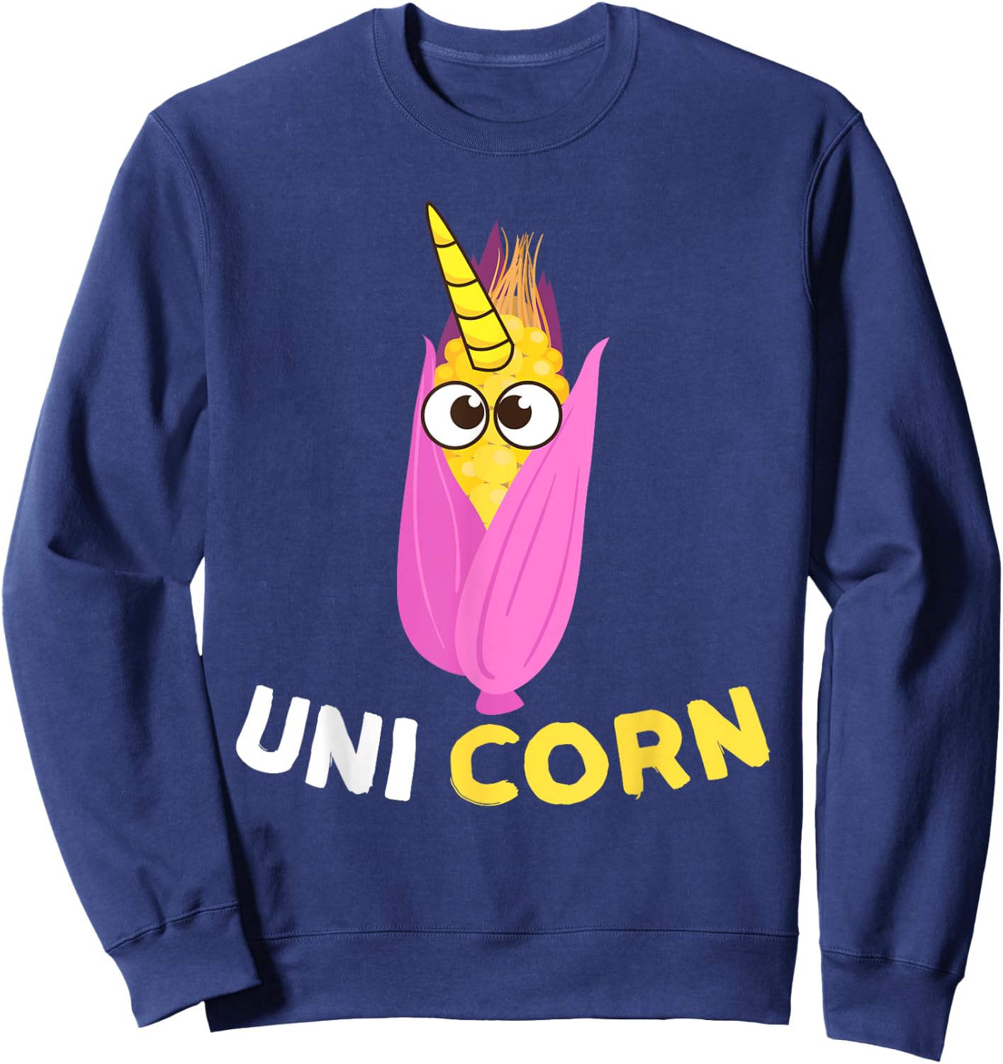 Uni Corn Shirt | Funny Magical Corn Lovers Gift Sweatshirt - Sweatshirt | Navy