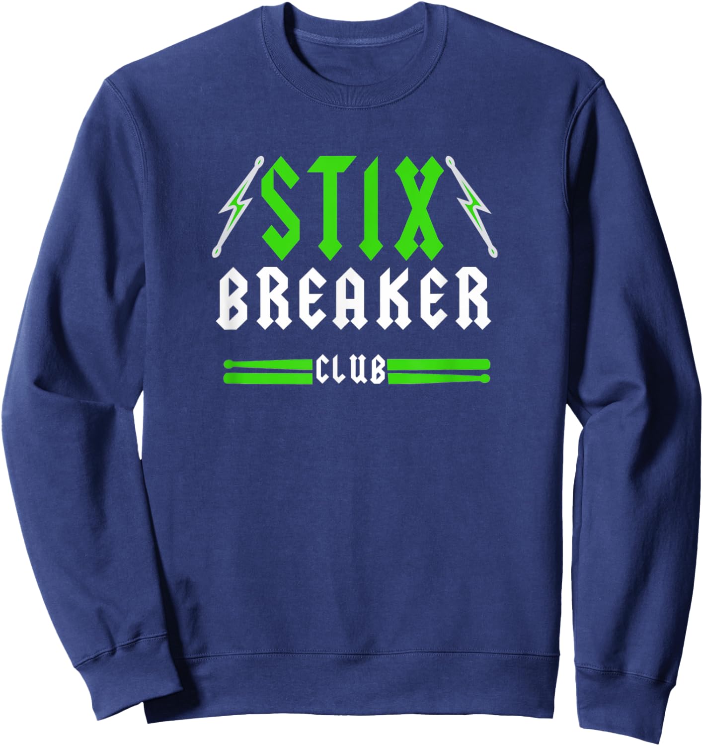 Pound Fitness with Drumsticks Graphic 'Stix Breaker Club' Sweatshirt - Sweatshirt | Navy