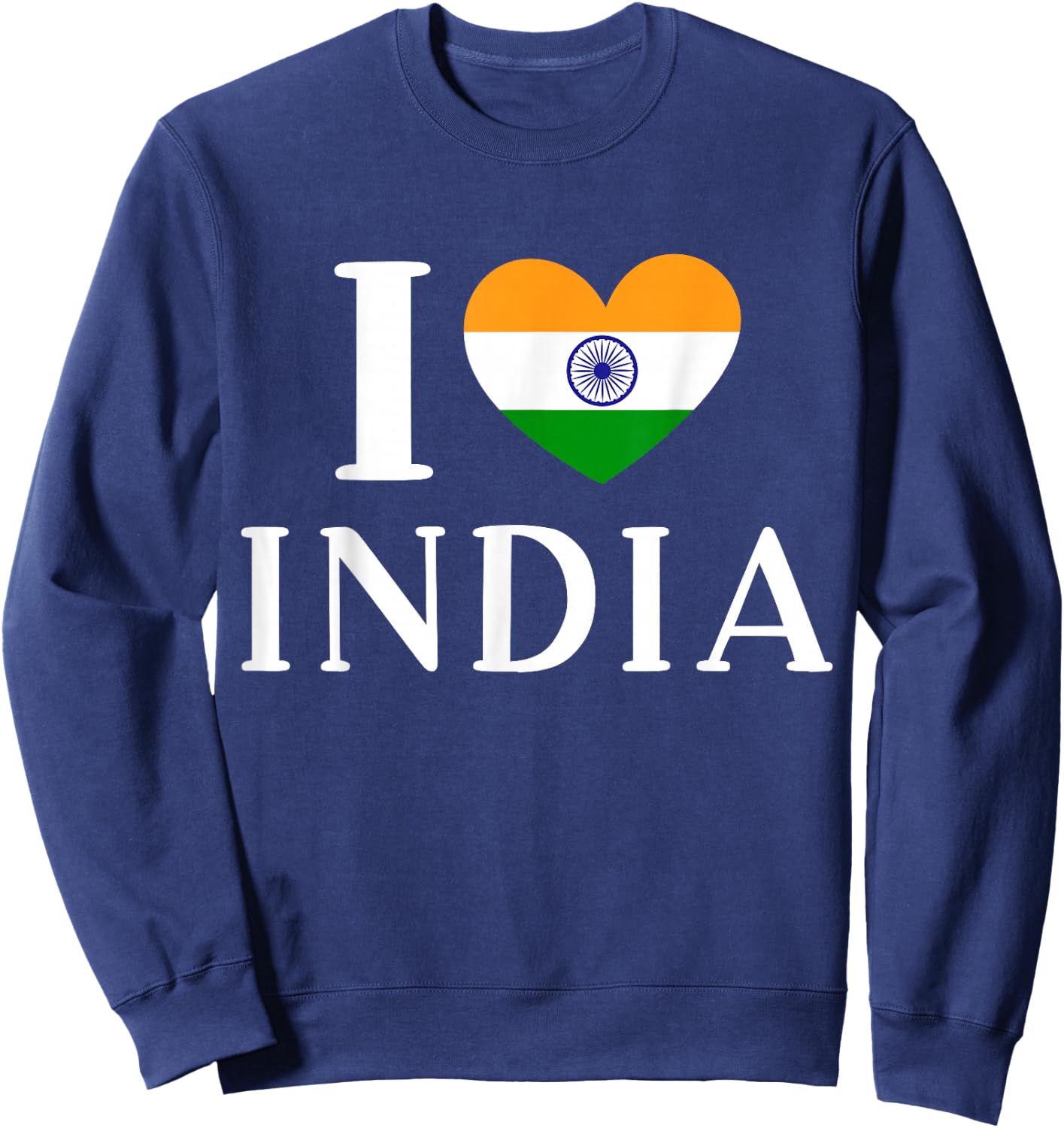 I Love India Flag Heart , Black, S Sweatshirt - Sweatshirt | Navy