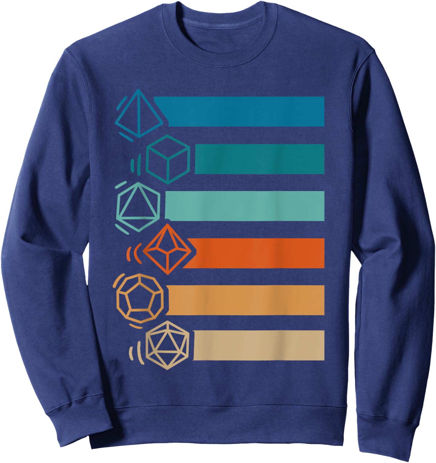 RPG Gamer Retro Polyhedral D20 Dice Set Nerdy Men Women Kids Sweatshirt - Sweatshirt | Navy