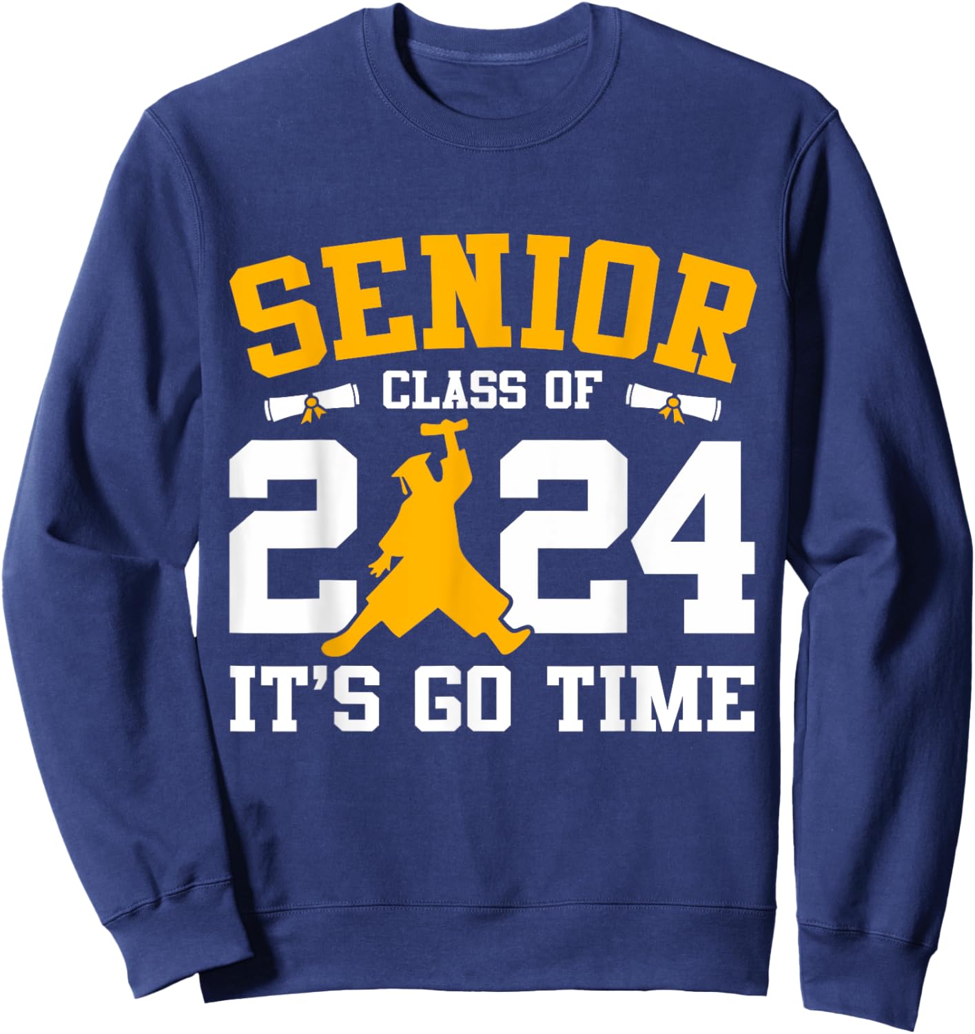 Class Of 2024 Senior 24 Shirt High School Graduation Party Sweatshirt - Sweatshirt | Navy