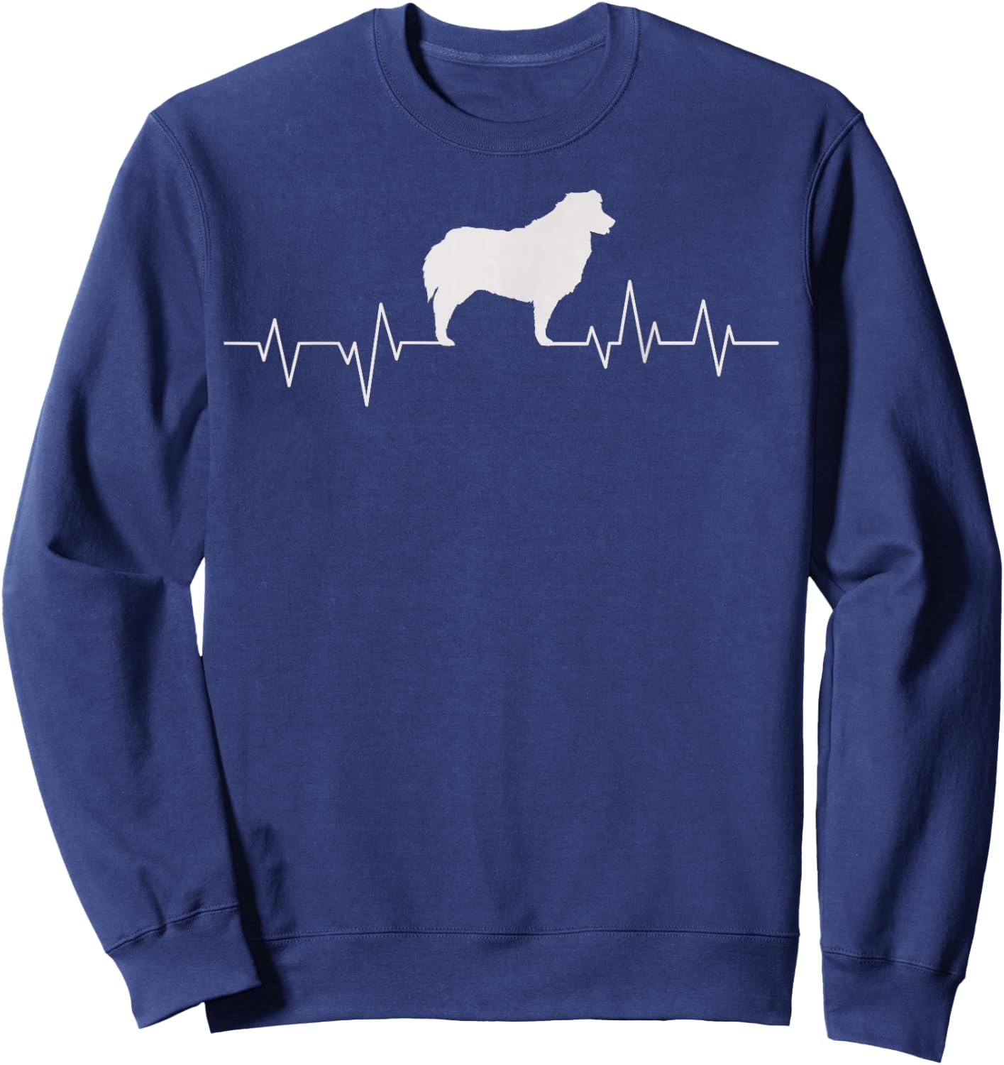 Australian Shepherd Heartbeat Aussie Herding Dog Breed Sweatshirt - Sweatshirt | Navy