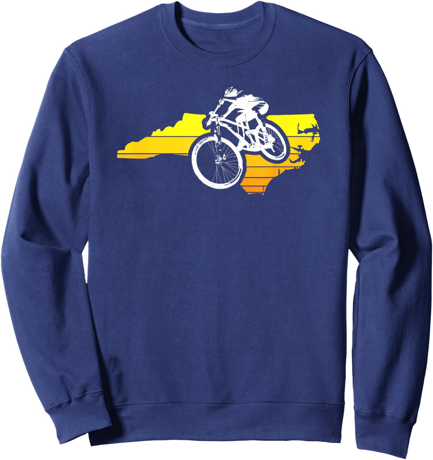 North Carolina Sunset Mountain Biking Sweatshirt - Sweatshirt | Navy