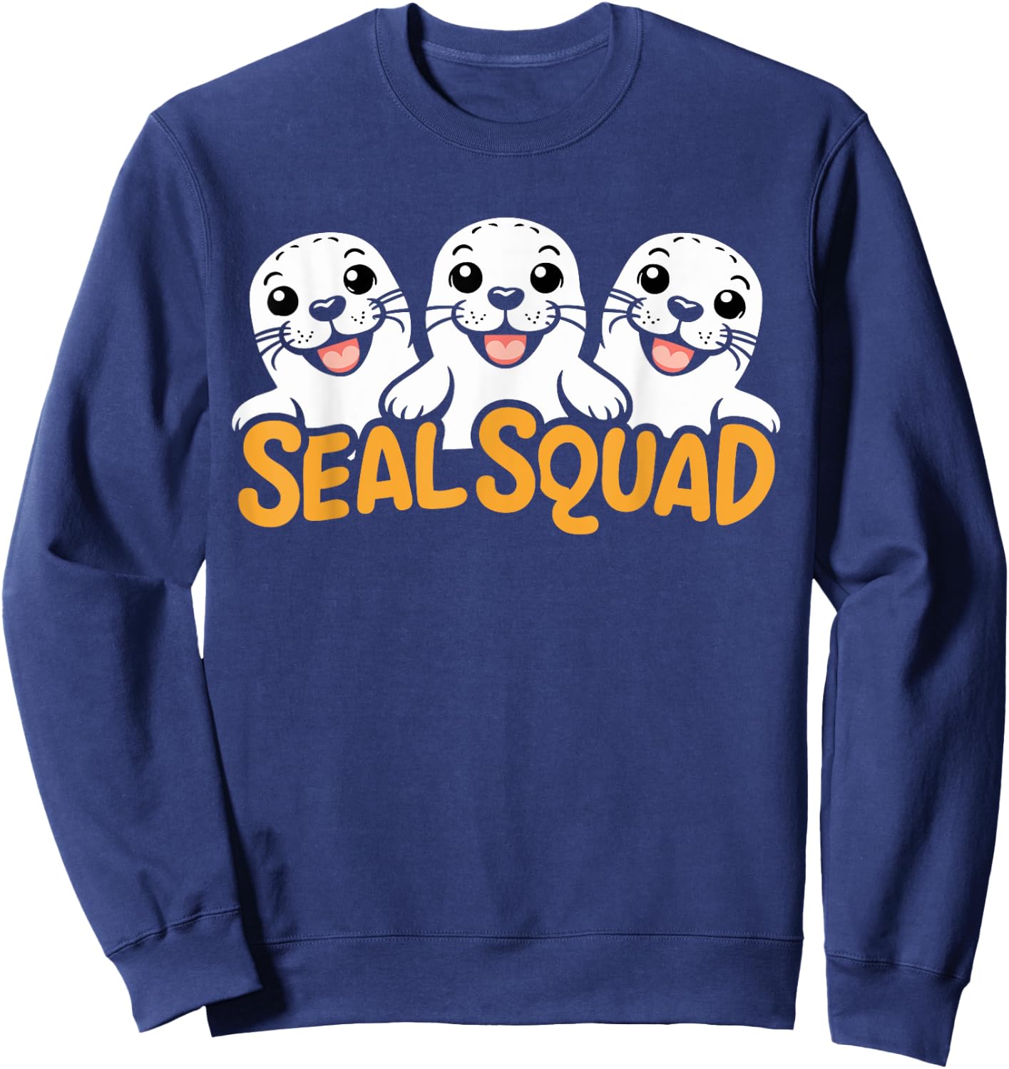 Seal Shirts for Seal Lovers Seal Squad | Seal Themed , Adult, Black, Small, Short Sleeve, , Polyester 100% Sweatshirt - Sweatshirt | Navy