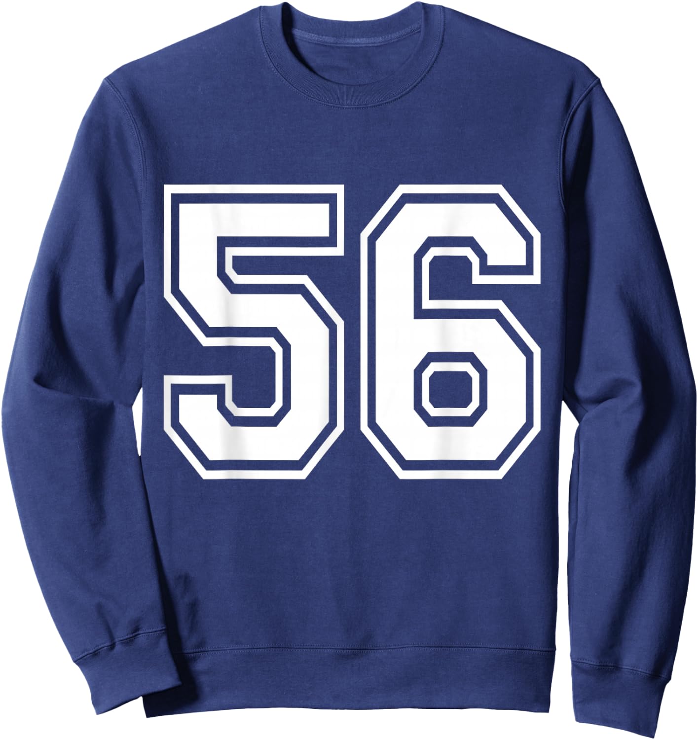 Number 56 Varsity Sports Team Jersey 56th Birthday 56 Years Sweatshirt - Sweatshirt | Navy