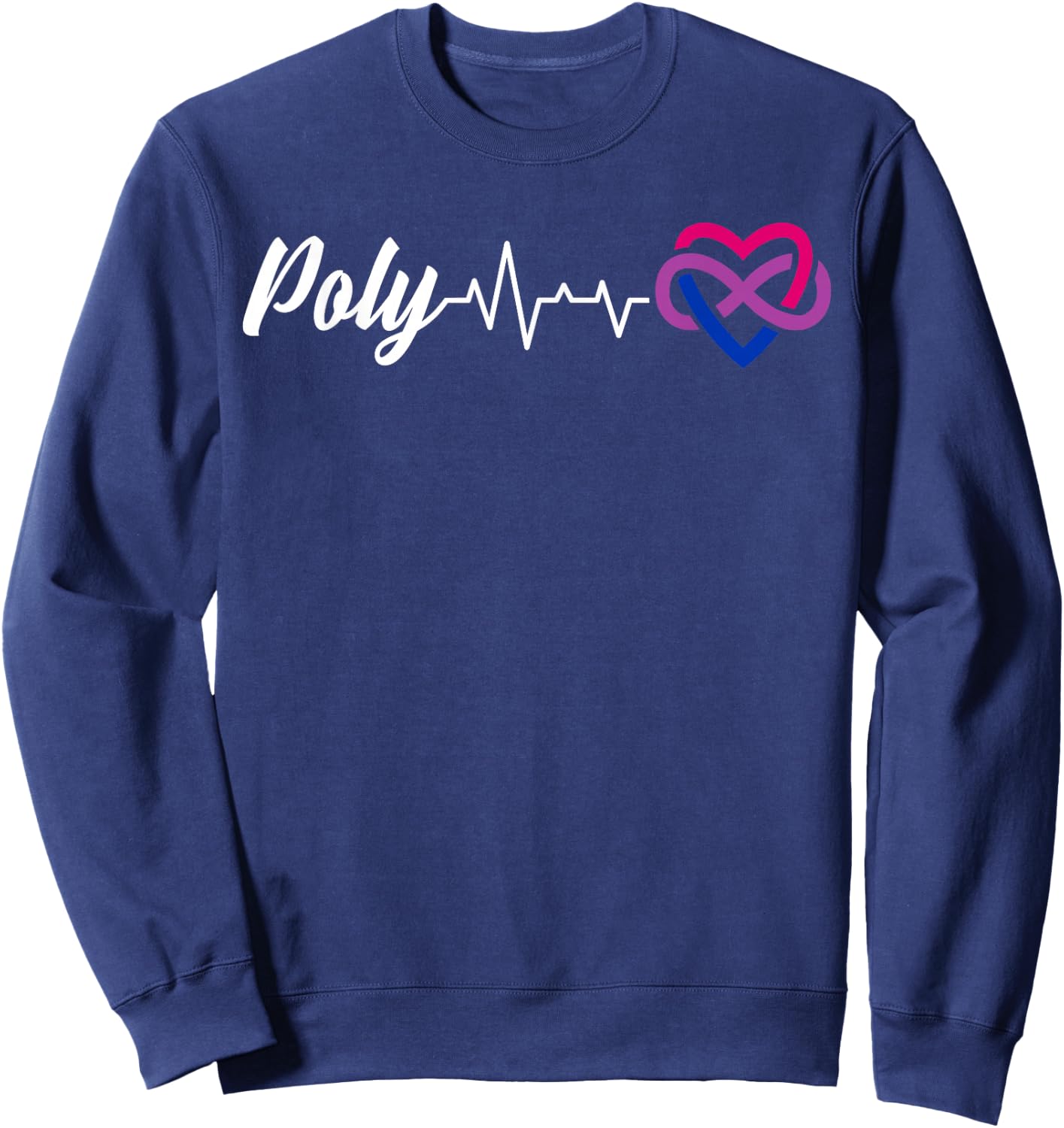 Poly Heartbeat Infinity Love in Bisexual Colors Sweatshirt - Sweatshirt | Navy