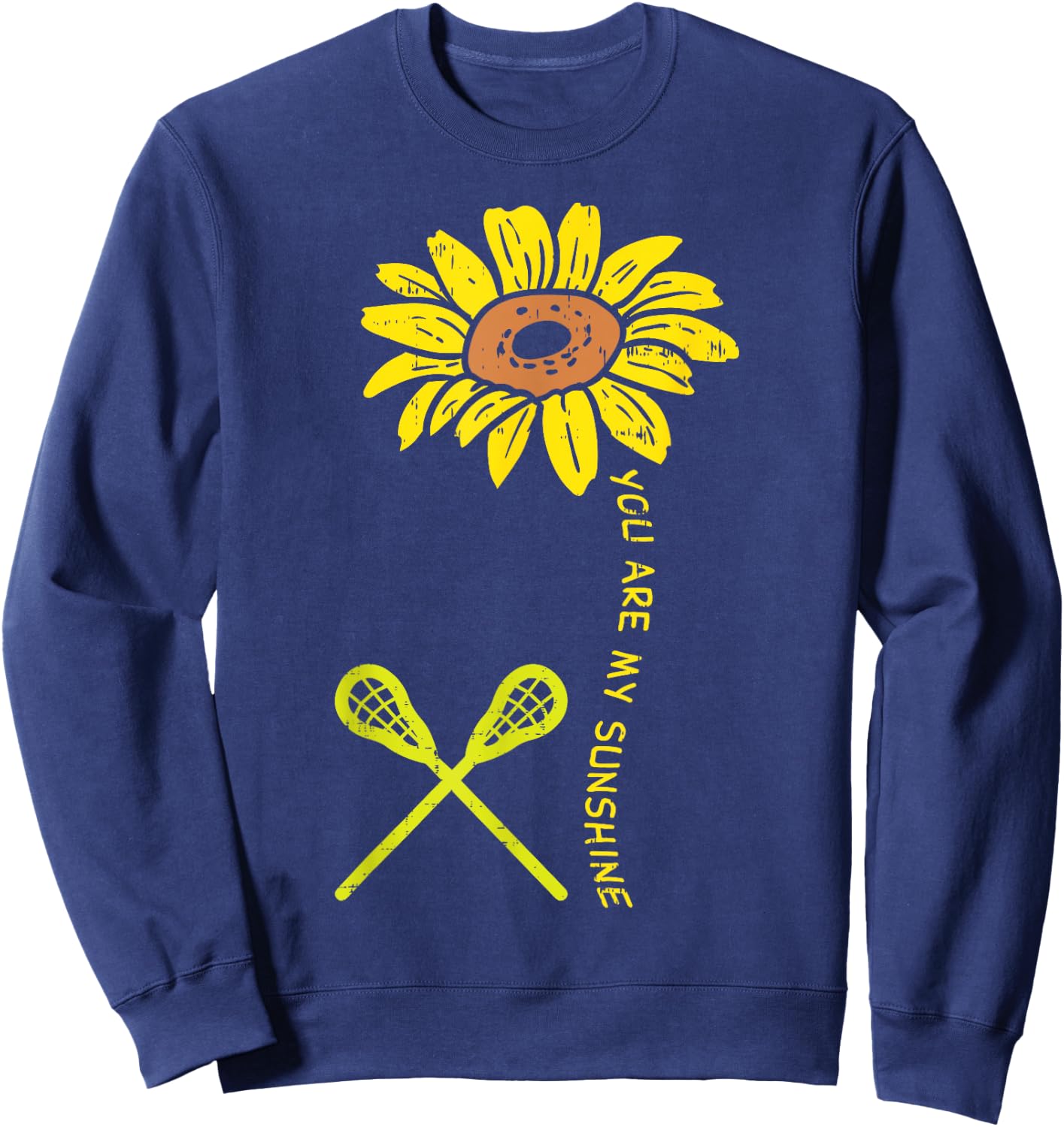 Sunflower Sunshine Lacrosse Lax Player Goalie Men Women Kids Sweatshirt - Sweatshirt | Navy