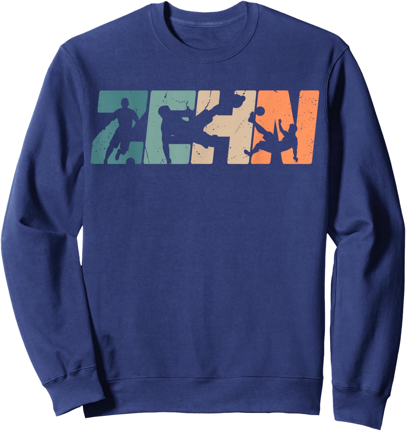 10. Geburtstag Retro Fussball Fan Spieler 10 Jahre Junge Sweatshirt - Sweatshirt | Navy