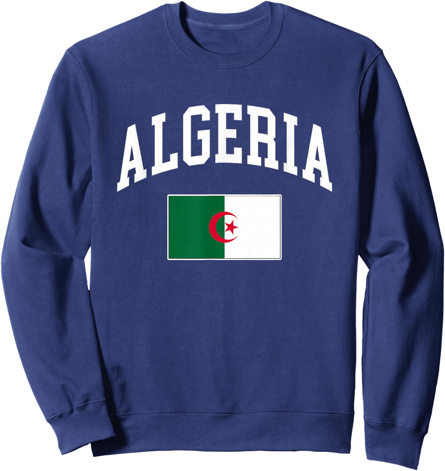 Algeria Algerian Flag Retro Vintage Classic Graphic Sweatshirt - Sweatshirt | Navy