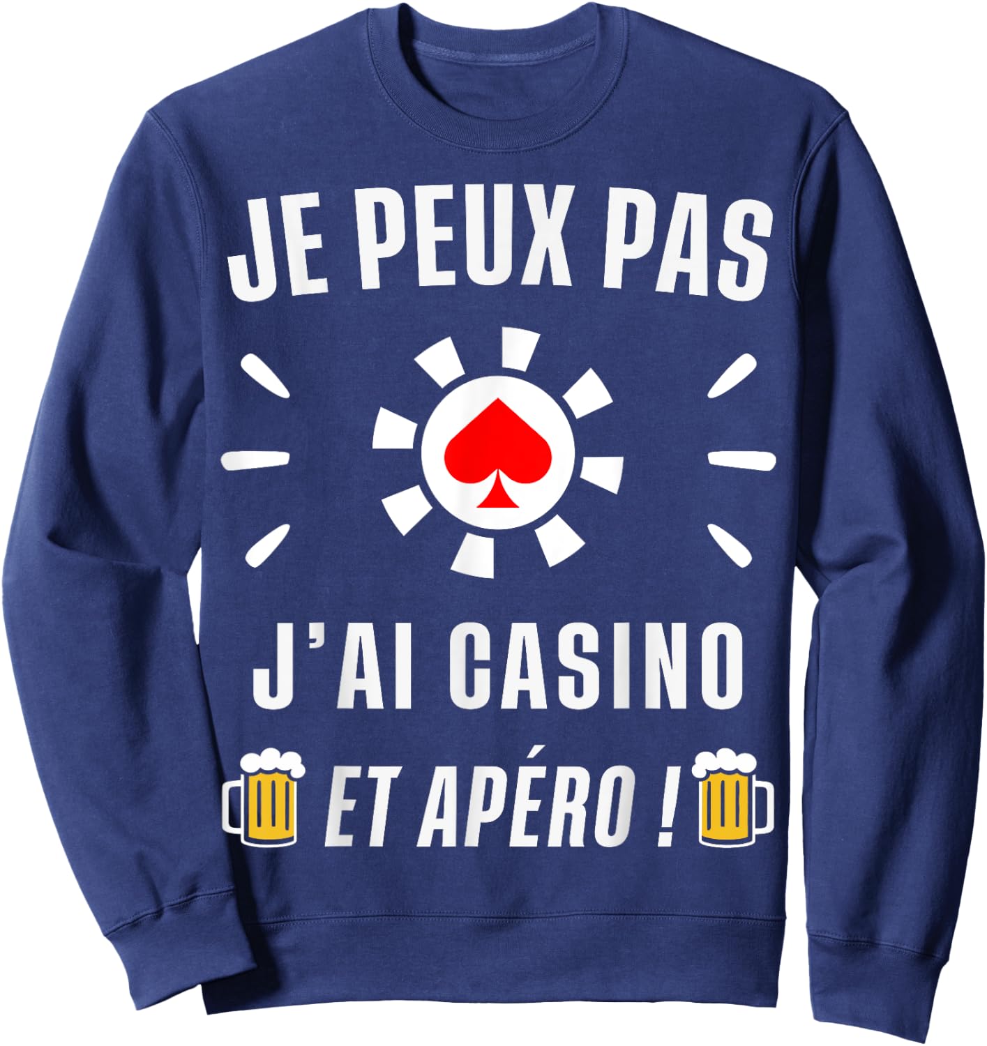 I Can't Have Casino , Black, S Sweatshirt - Sweatshirt | Navy