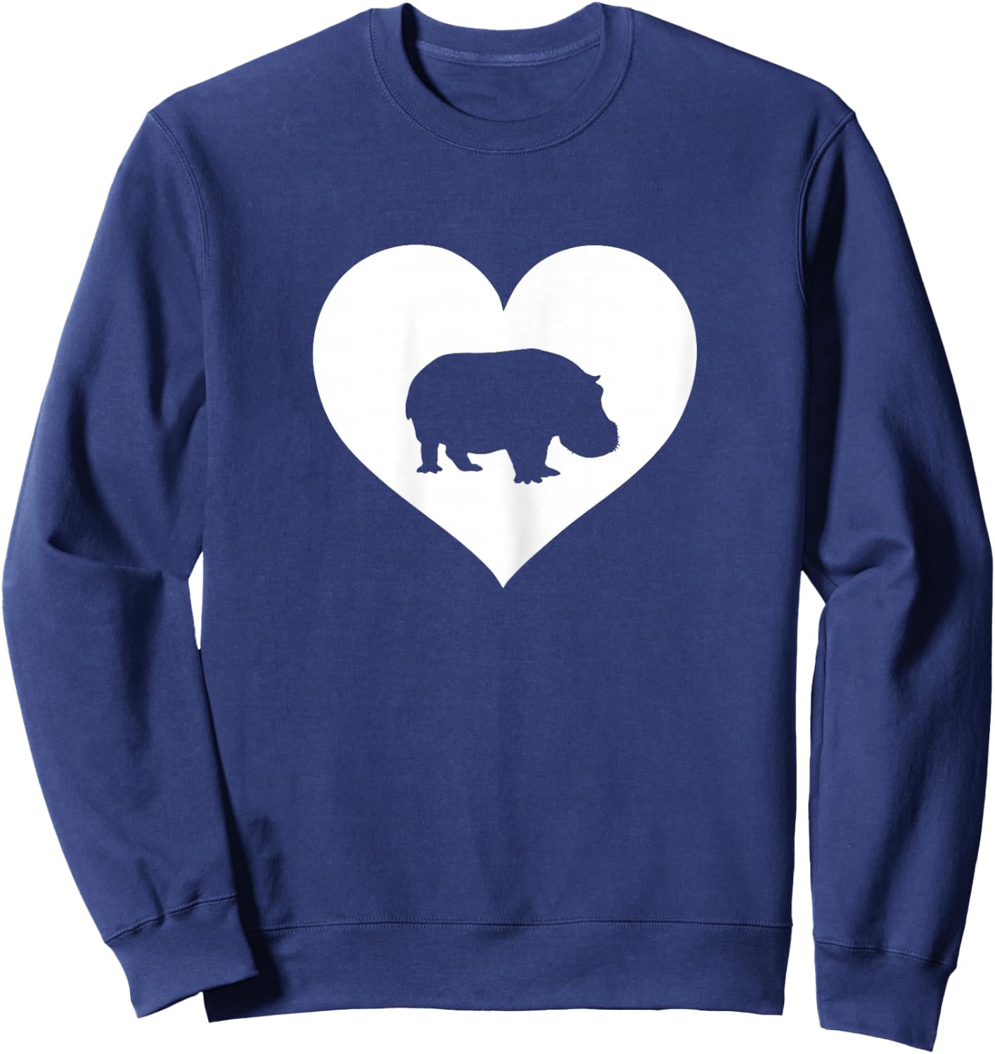 Hippopotamus lover Hippo love heart Teen girls Women Womans Sweatshirt - Sweatshirt | Navy