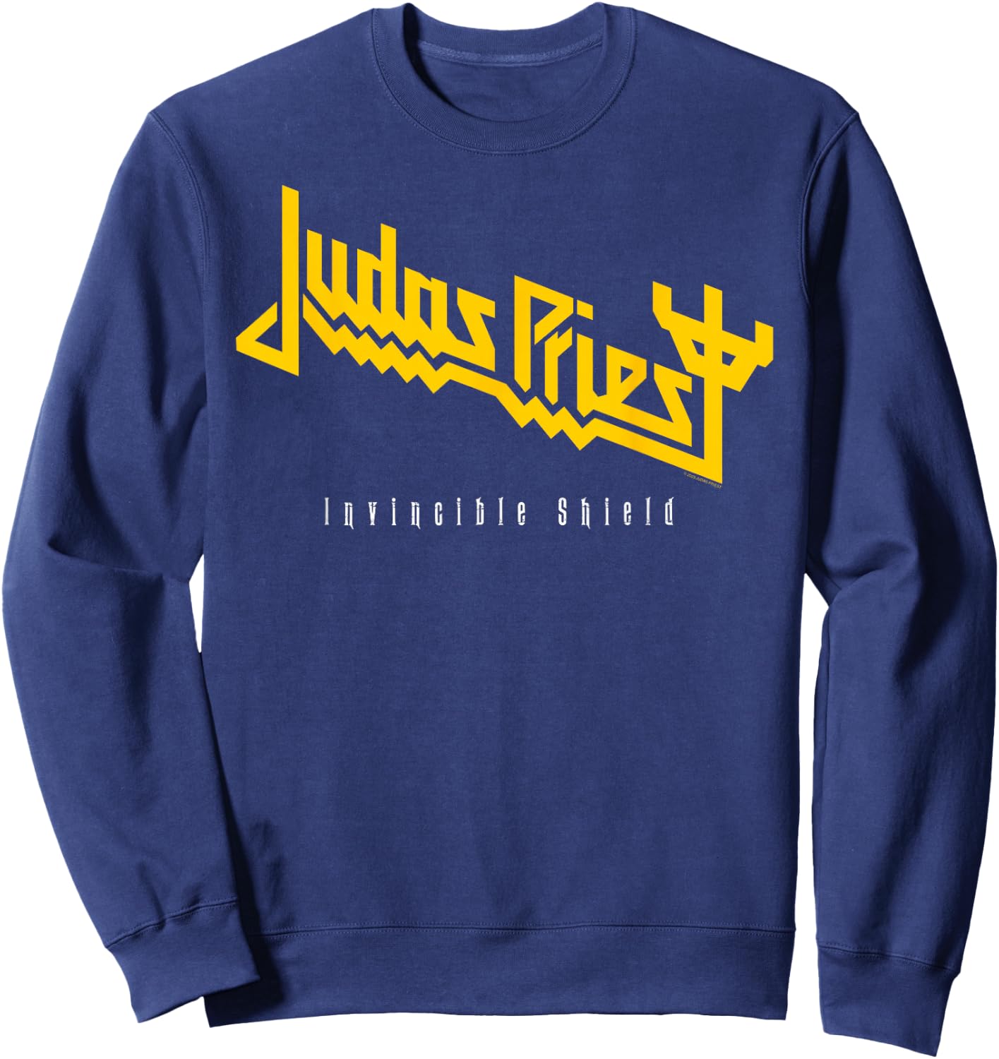 Judas Priest Invincible Shield Yellow Sweatshirt - Sweatshirt | Navy