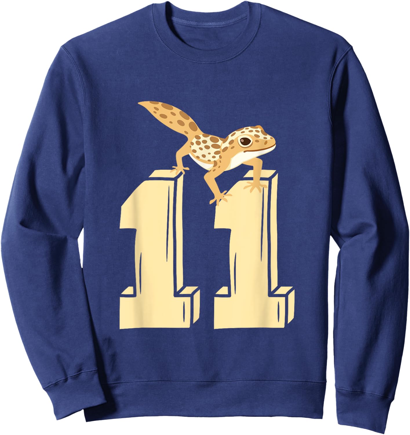 11th Birthday For Boys Gift Funny 11 Years Old Boy Gecko Sweatshirt - Sweatshirt | Navy