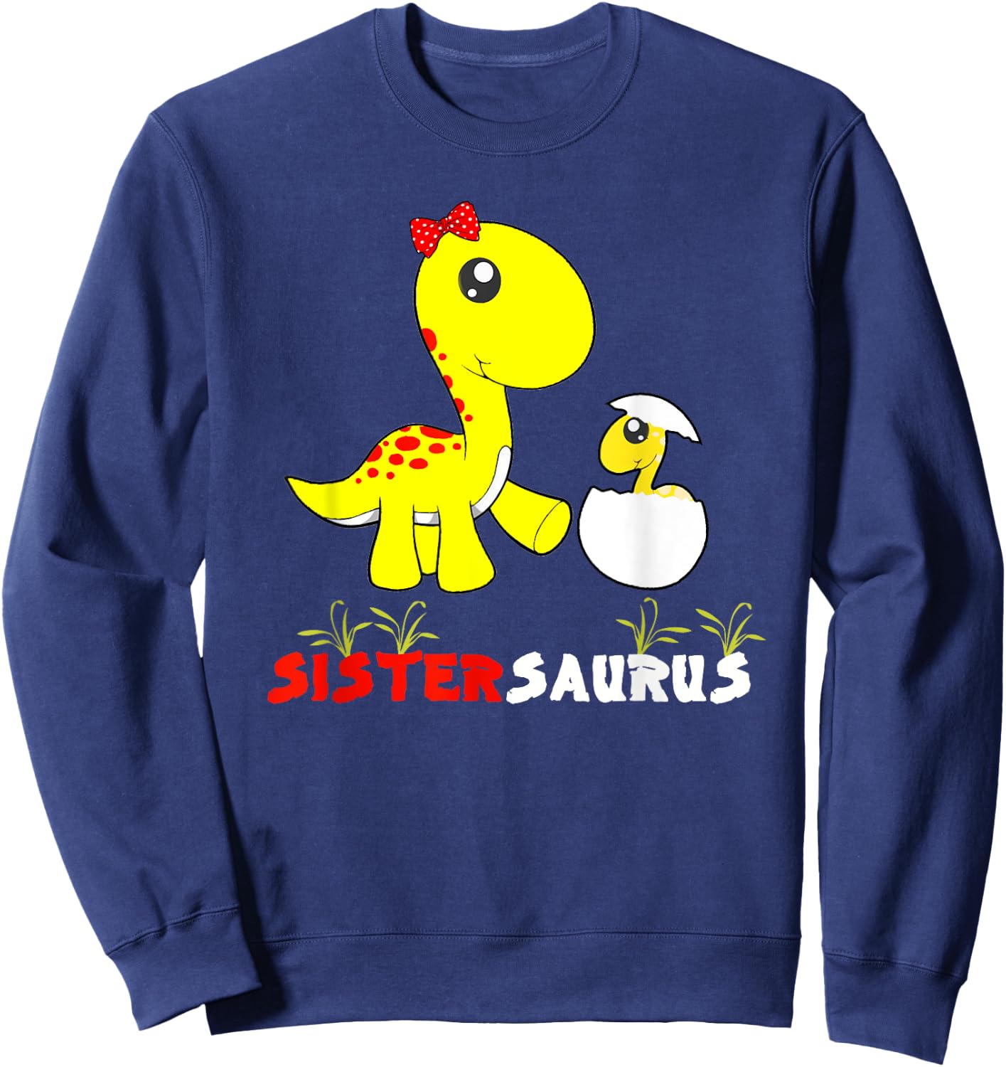 Sistersaurus Dinosaur Sister Sister Sweatshirt - Sweatshirt | Navy