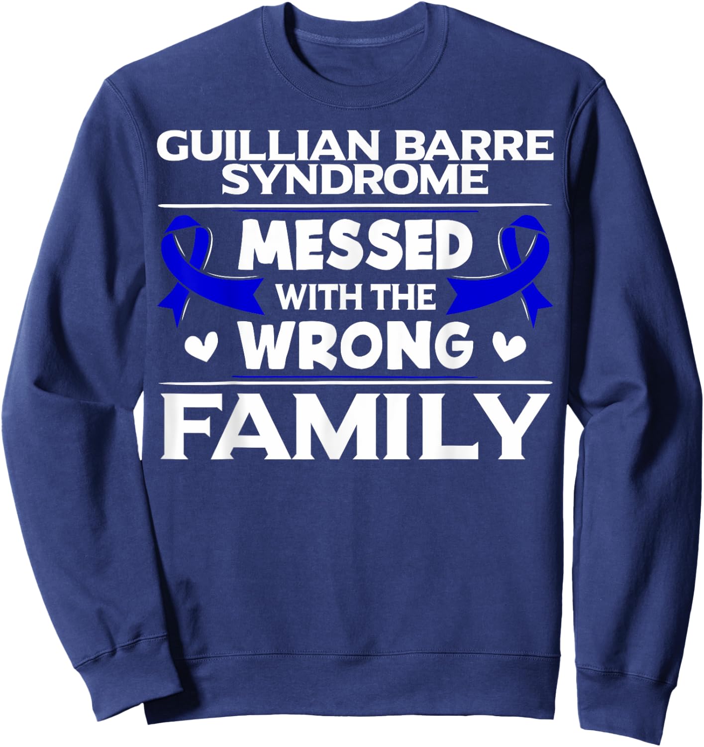 Dark Blue Ribbon - Guillian Barre Syndrome Survivor Sweatshirt - Sweatshirt | Navy