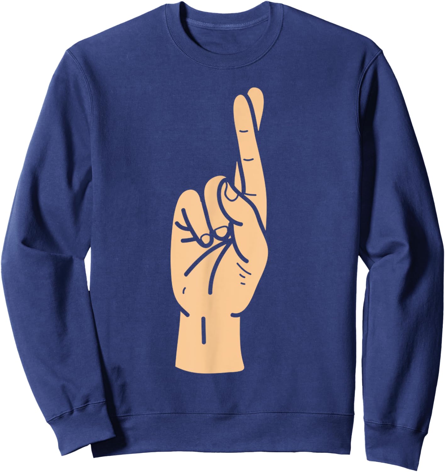 ASL letter initial R American sign language Sweatshirt - Sweatshirt | Navy