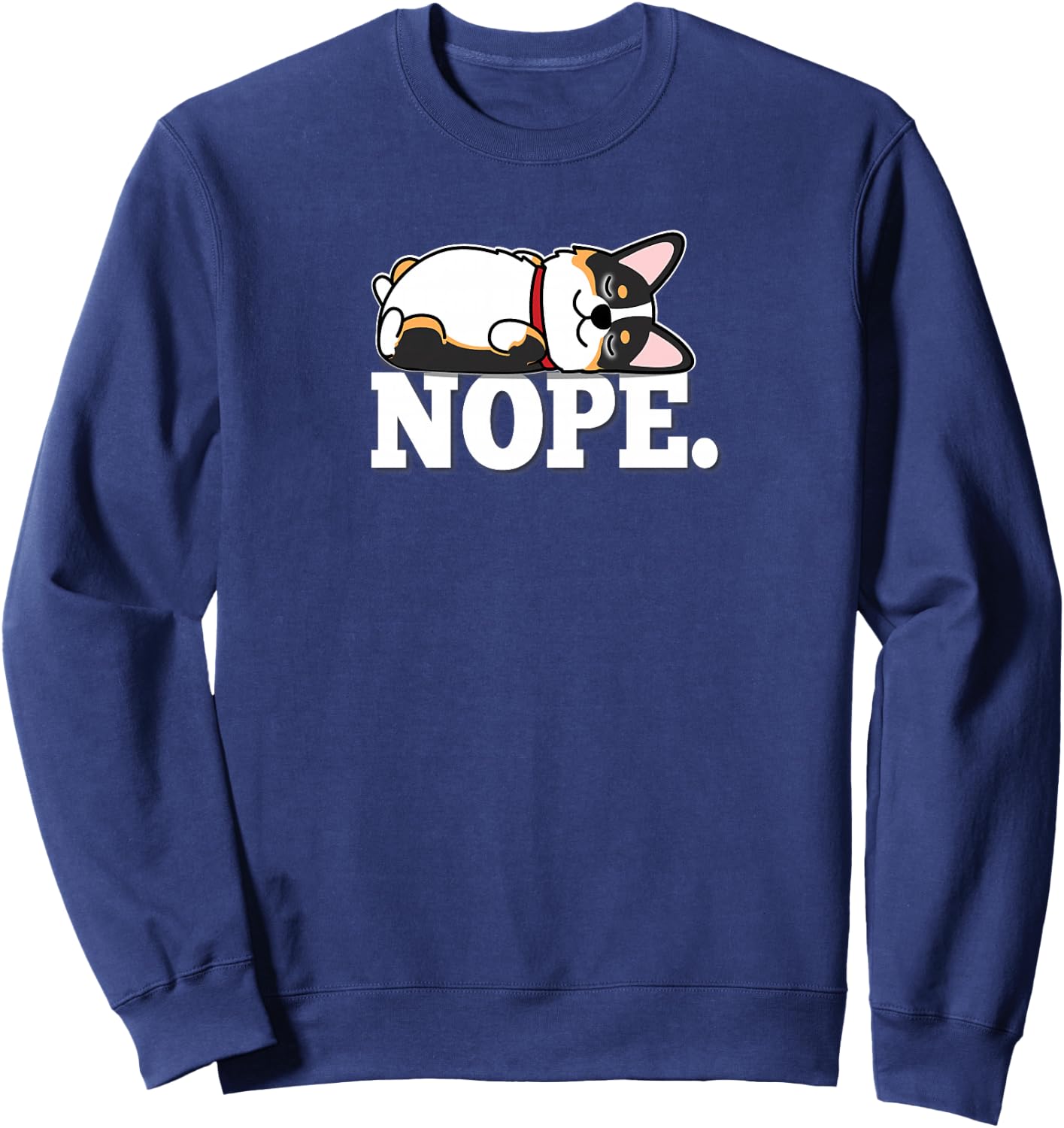 Kawaii Nap Sleep Nope Black Tricolor Corgi Lover Premium Sweatshirt - Sweatshirt | Navy