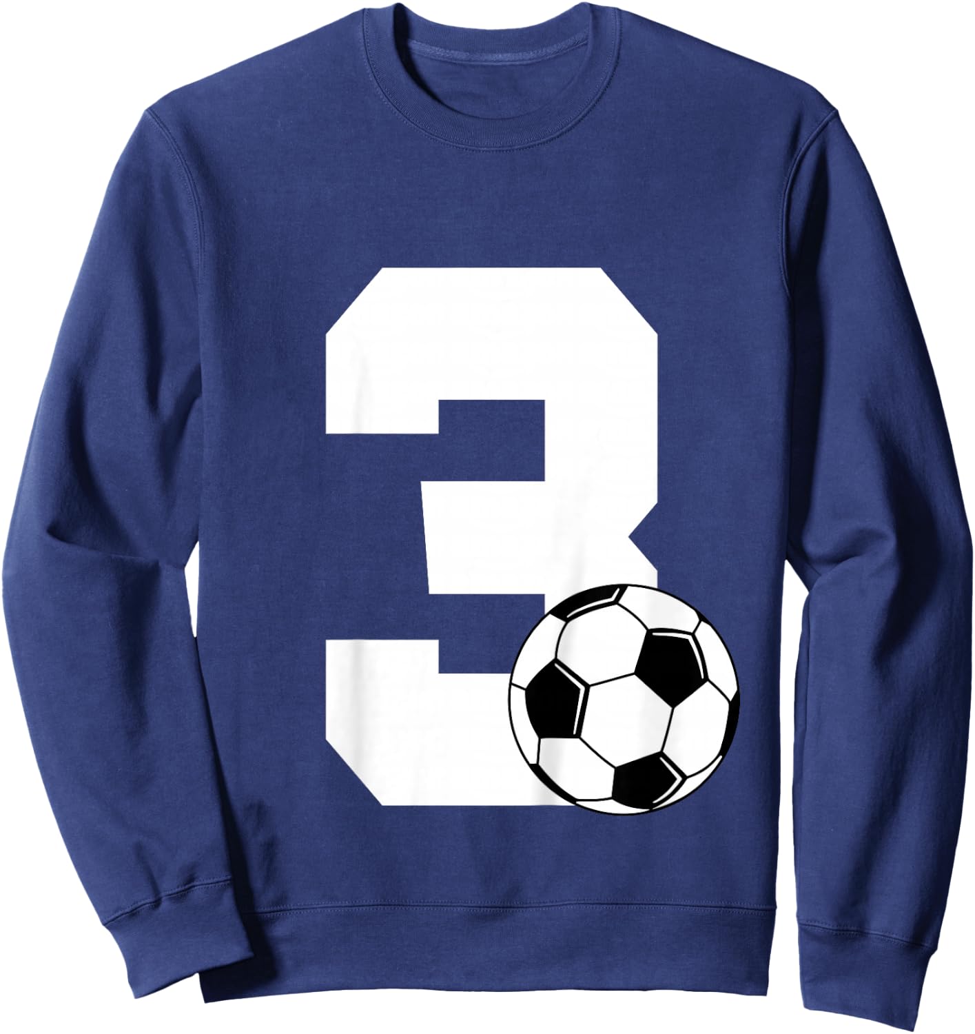 Kids Soccer Kids Toddler Boys 3rd Birthday Soccer Sweatshirt - Sweatshirt | Navy