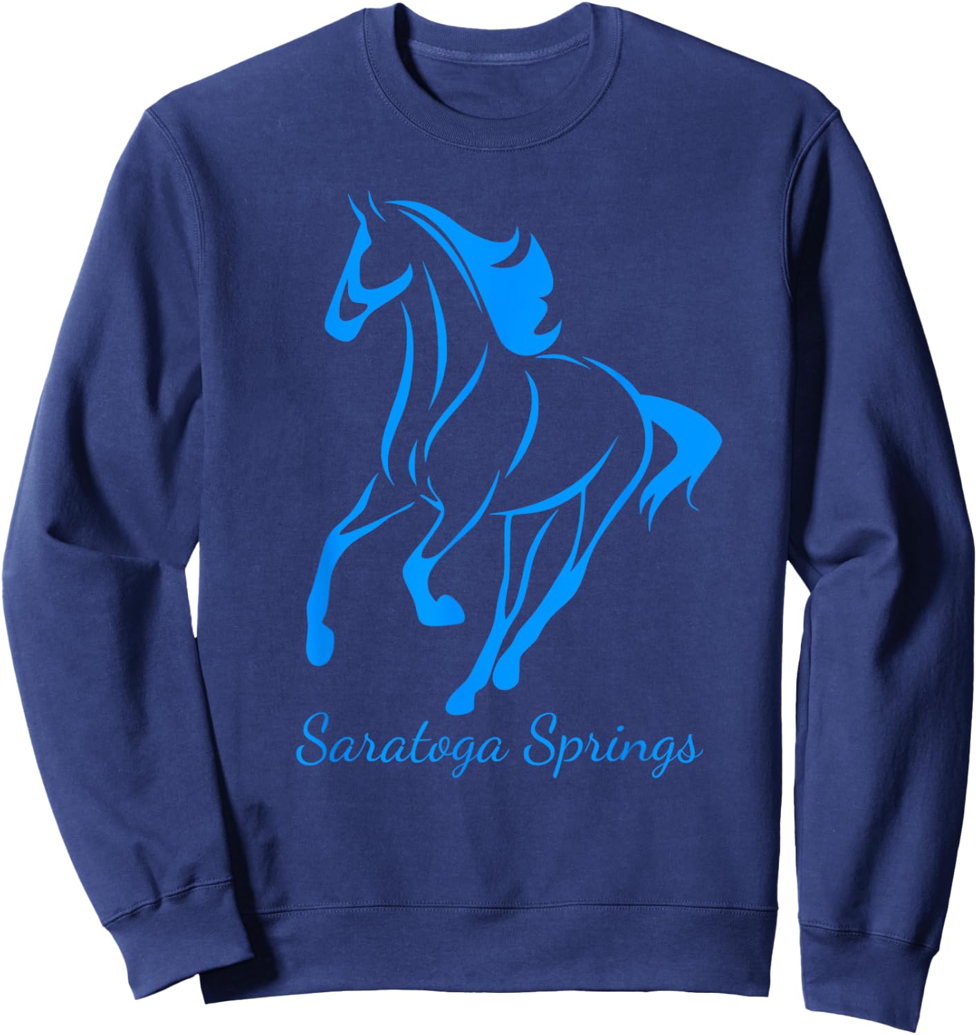 Saratoga Springs Upstate New York Horse Racing Sweatshirt - Sweatshirt | Navy
