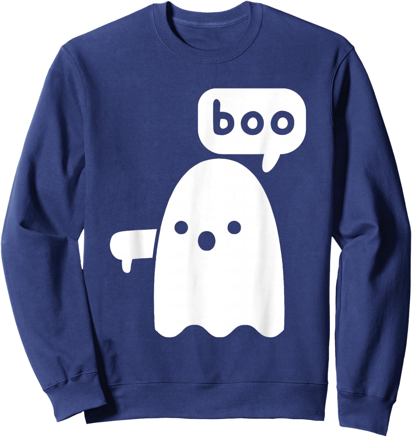 Thumbs Down Ghost Screaming Boo Disapproval Ghost halloween Sweatshirt - Sweatshirt | Navy