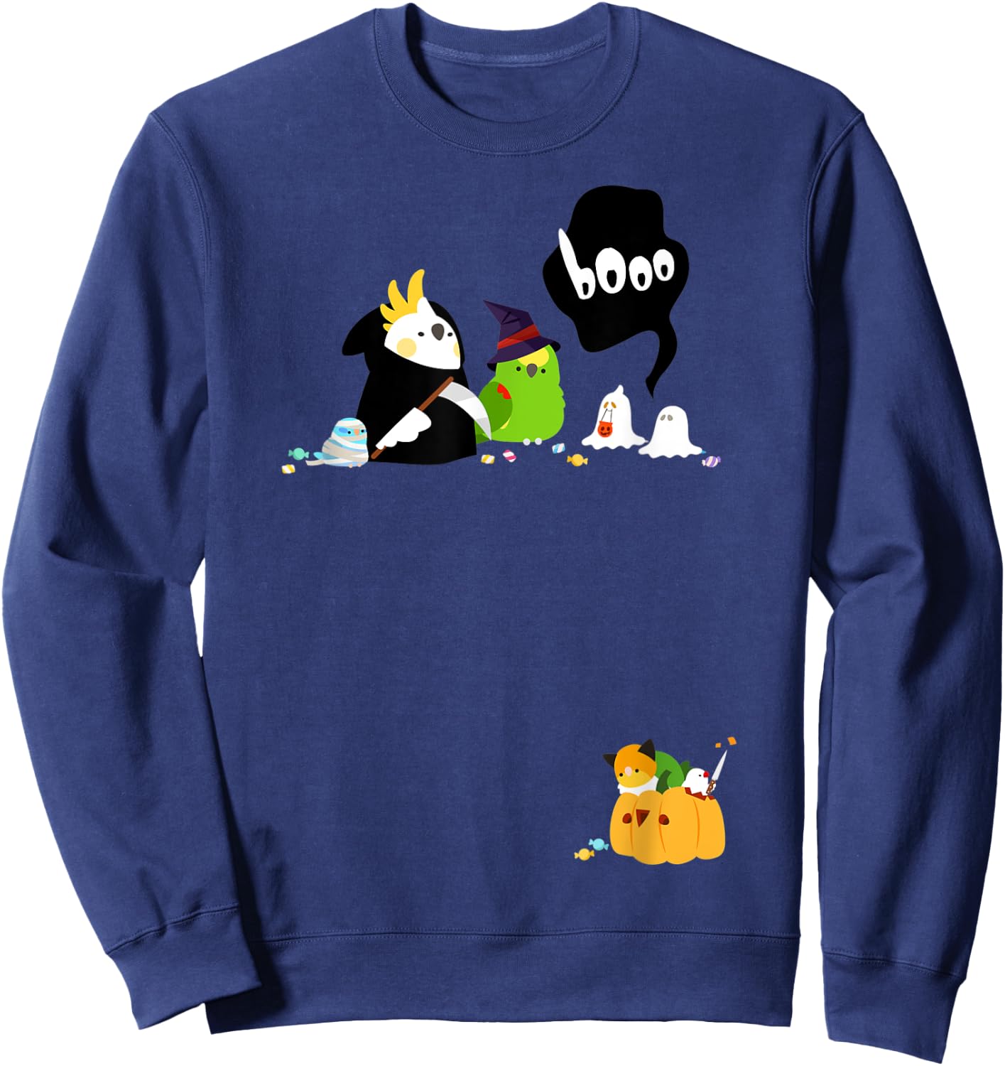 Spooky Halloween Birbs Sweatshirt - Sweatshirt | Navy