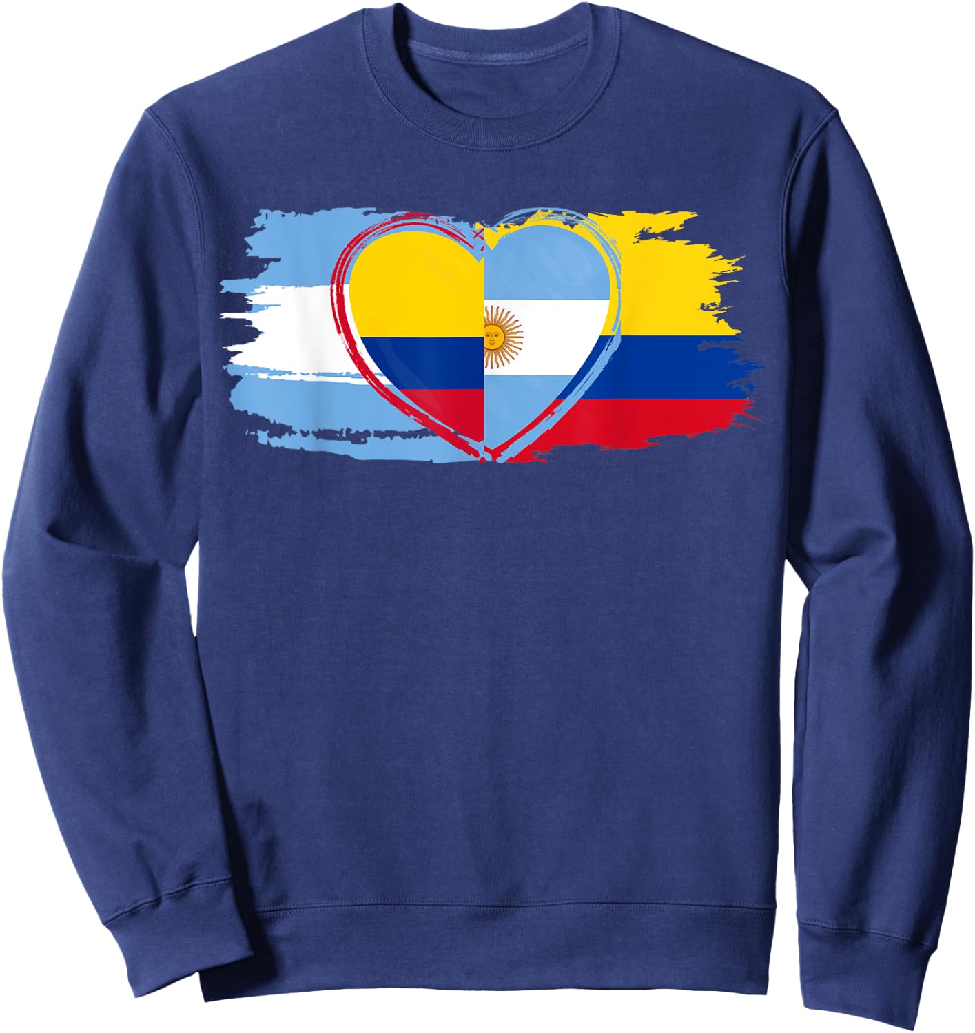 Half Argentinian Half Colombian Flag for football lovers Sweatshirt - Sweatshirt | Navy