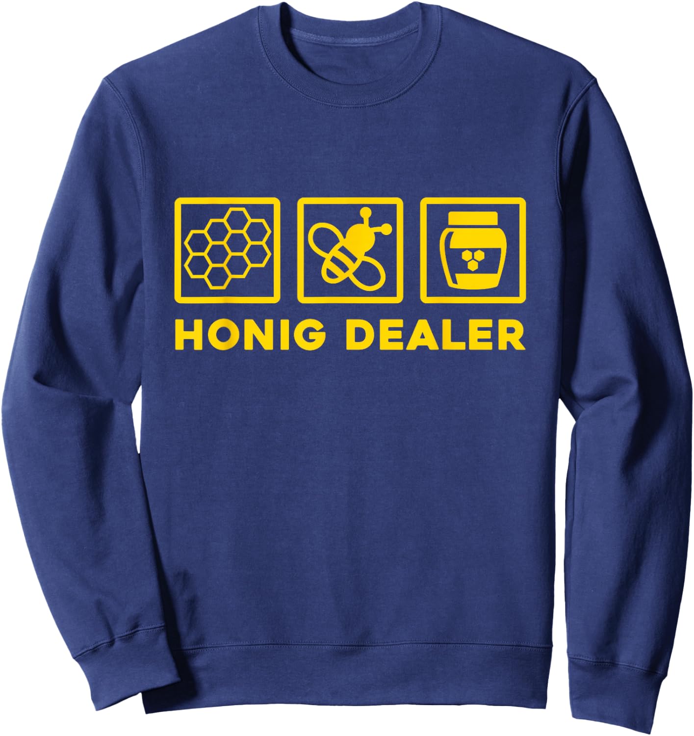 Bee Beekeeper Honeycomb Save Bees Honey Dealer Bee Motif , black Sweatshirt - Sweatshirt | Navy