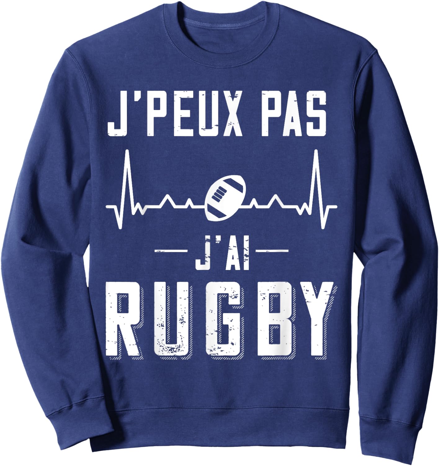 Rugby Player Jersey "J'Peux pas j'ai Rugby ", Black Sweatshirt - Sweatshirt | Navy