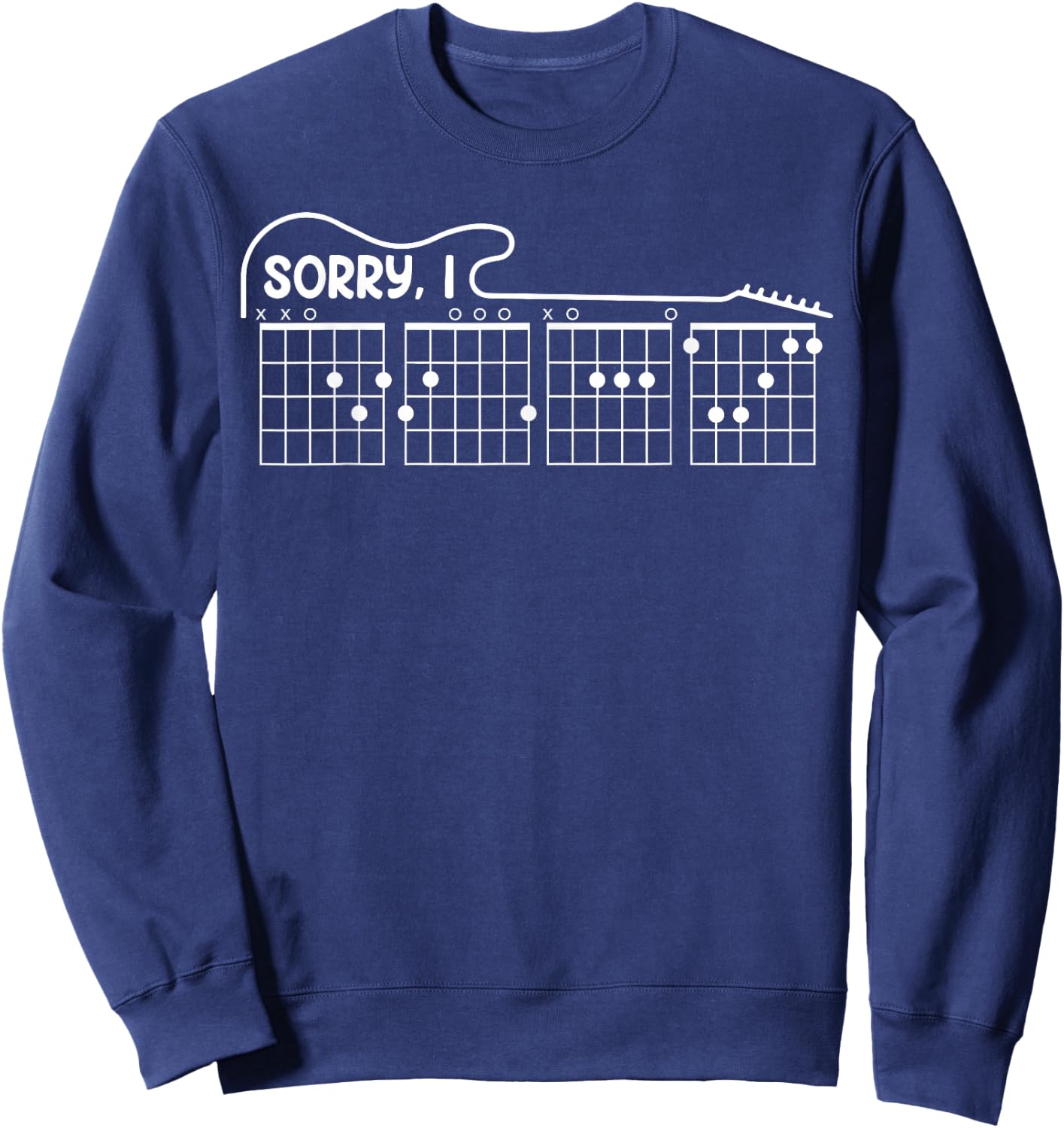 Sorry I DGAF Hidden Message Guitar Chords Music Note Sweatshirt - Sweatshirt | Navy